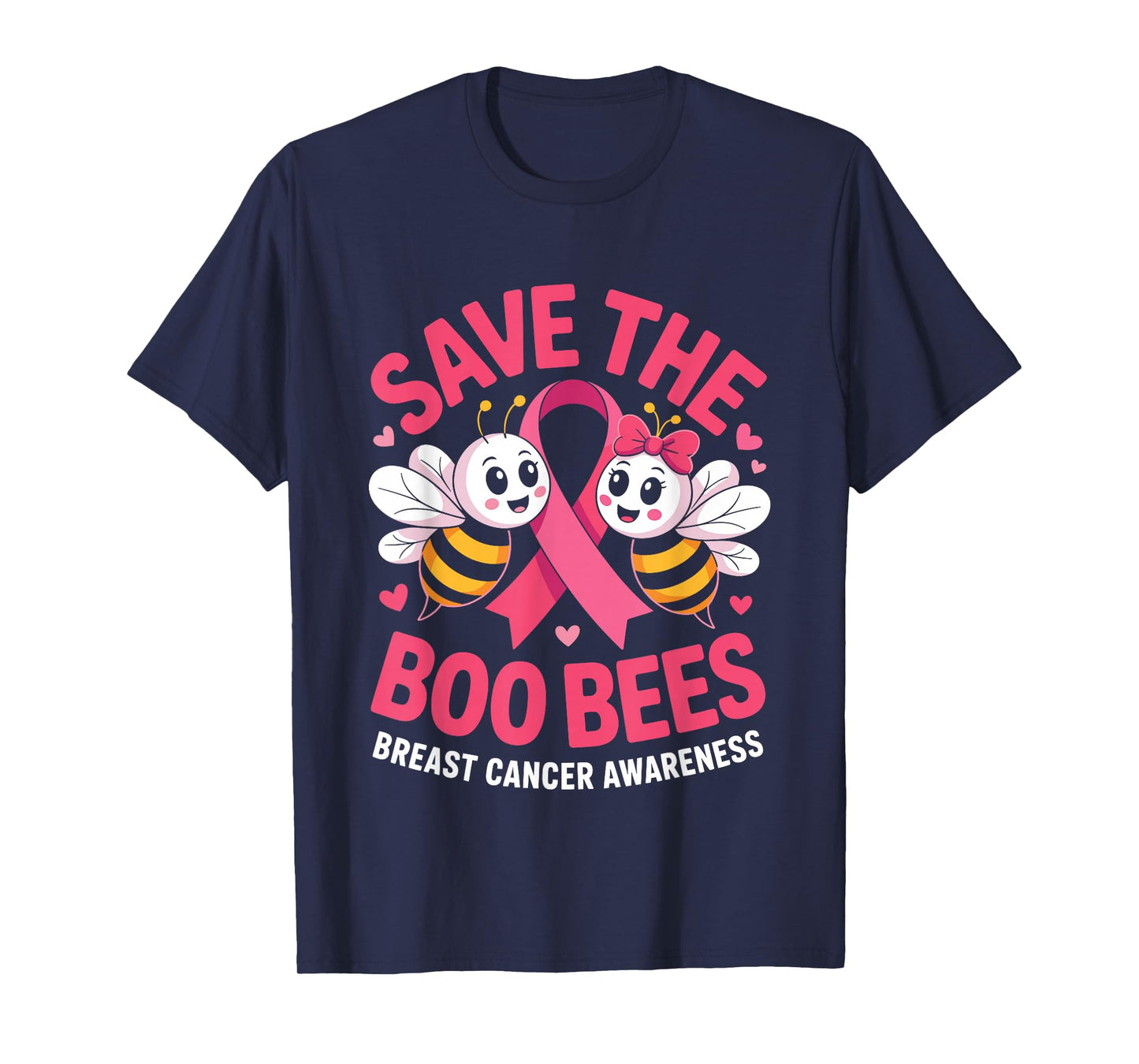 Save The Boo Bees Funny Ghost Bee Breast Cancer Awareness T-Shirt