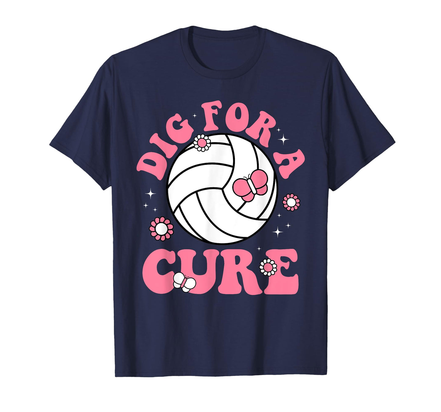 Dig For Cure Volleyball Breast Cancer Awareness Pink T-Shirt
