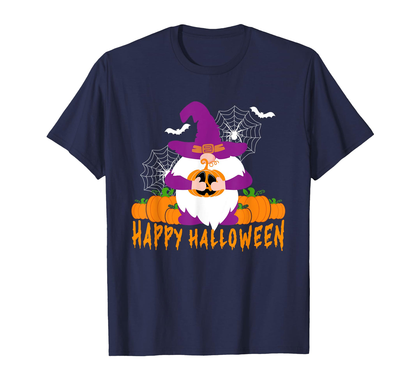 Happy Halloween Gnome Pumpkin Autumn Fall 2025 Men Women T-Shirt
