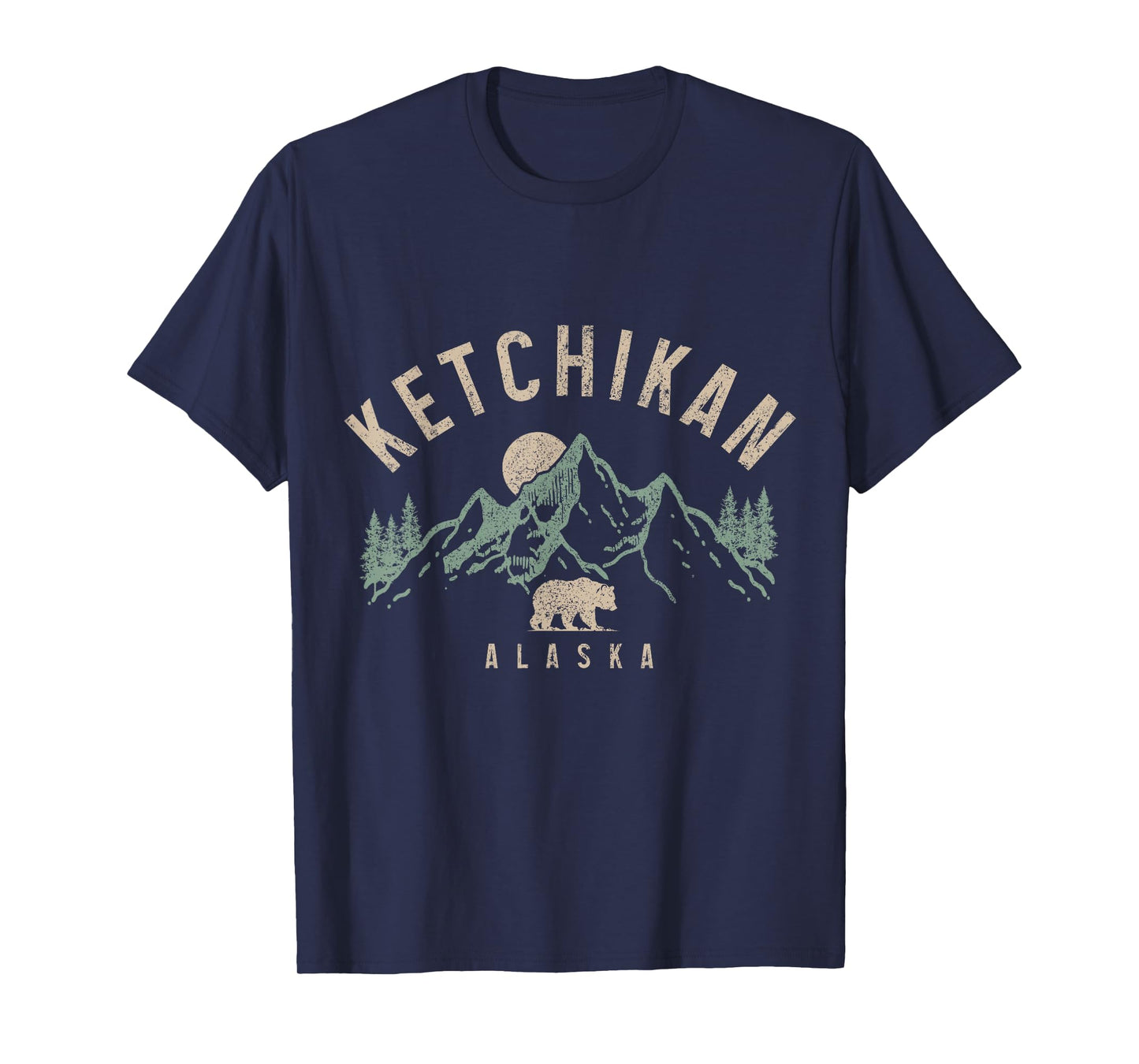 Ketchikan Alaska Vintage Mountains Grizzly Bear Nature Lover T-Shirt