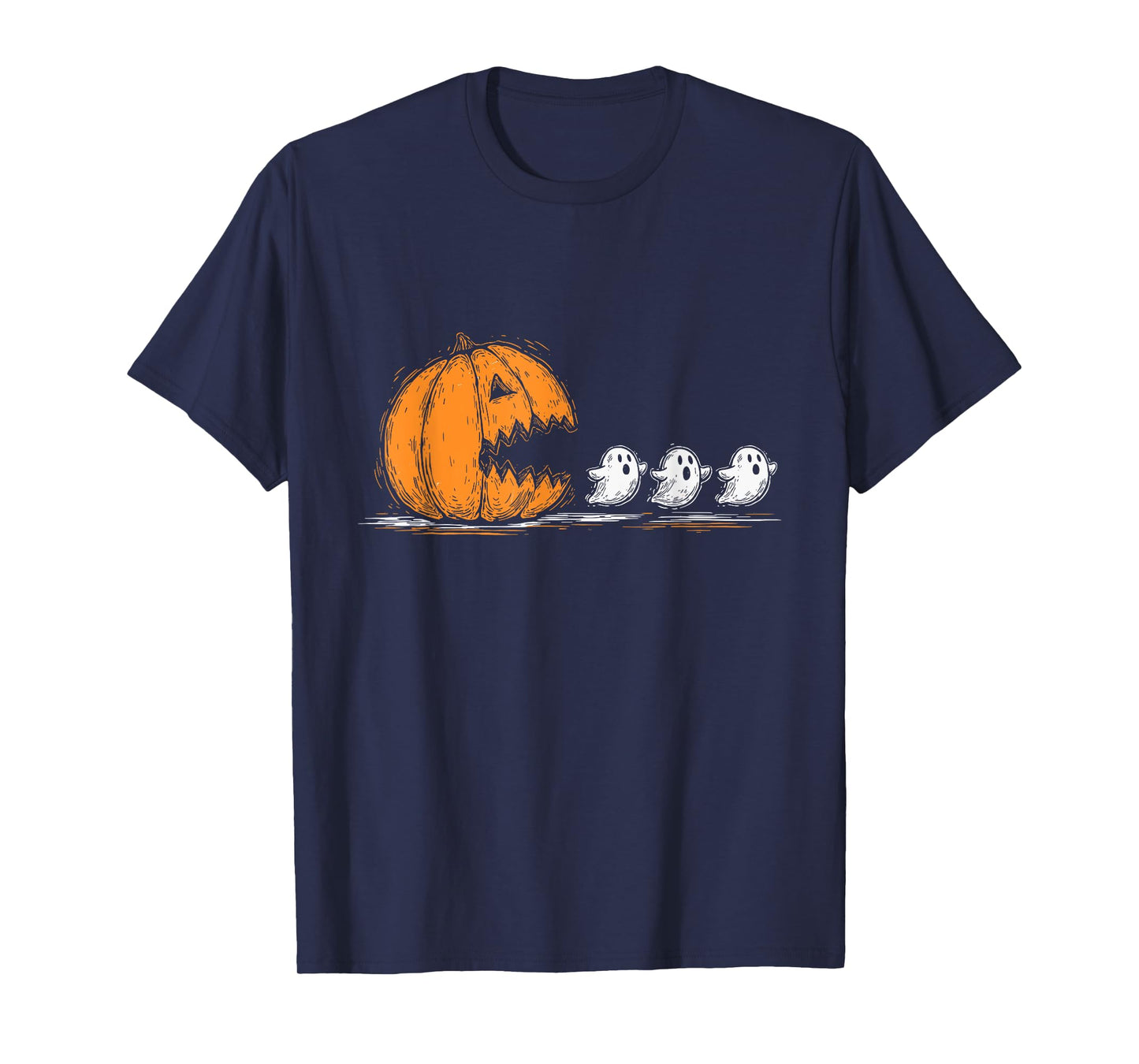 Pumpkin Chasing Ghost Halloween Pumpkin Boo Spooky Season T-Shirt