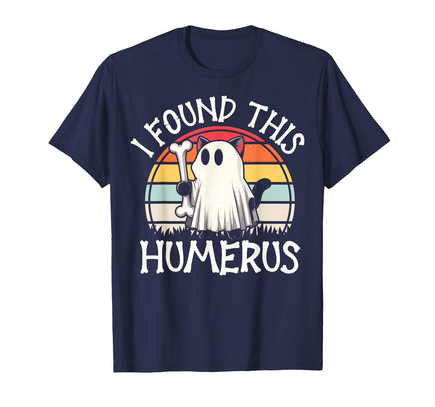 I Found This Humerus - Funny Cat Halloween T-Shirt