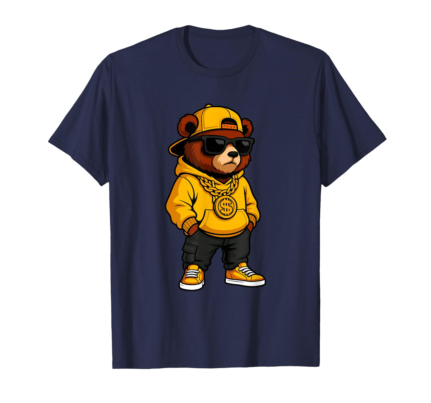 Cool Hip Hop Bear Rapper Streetwear Wild Animal T-Shirt