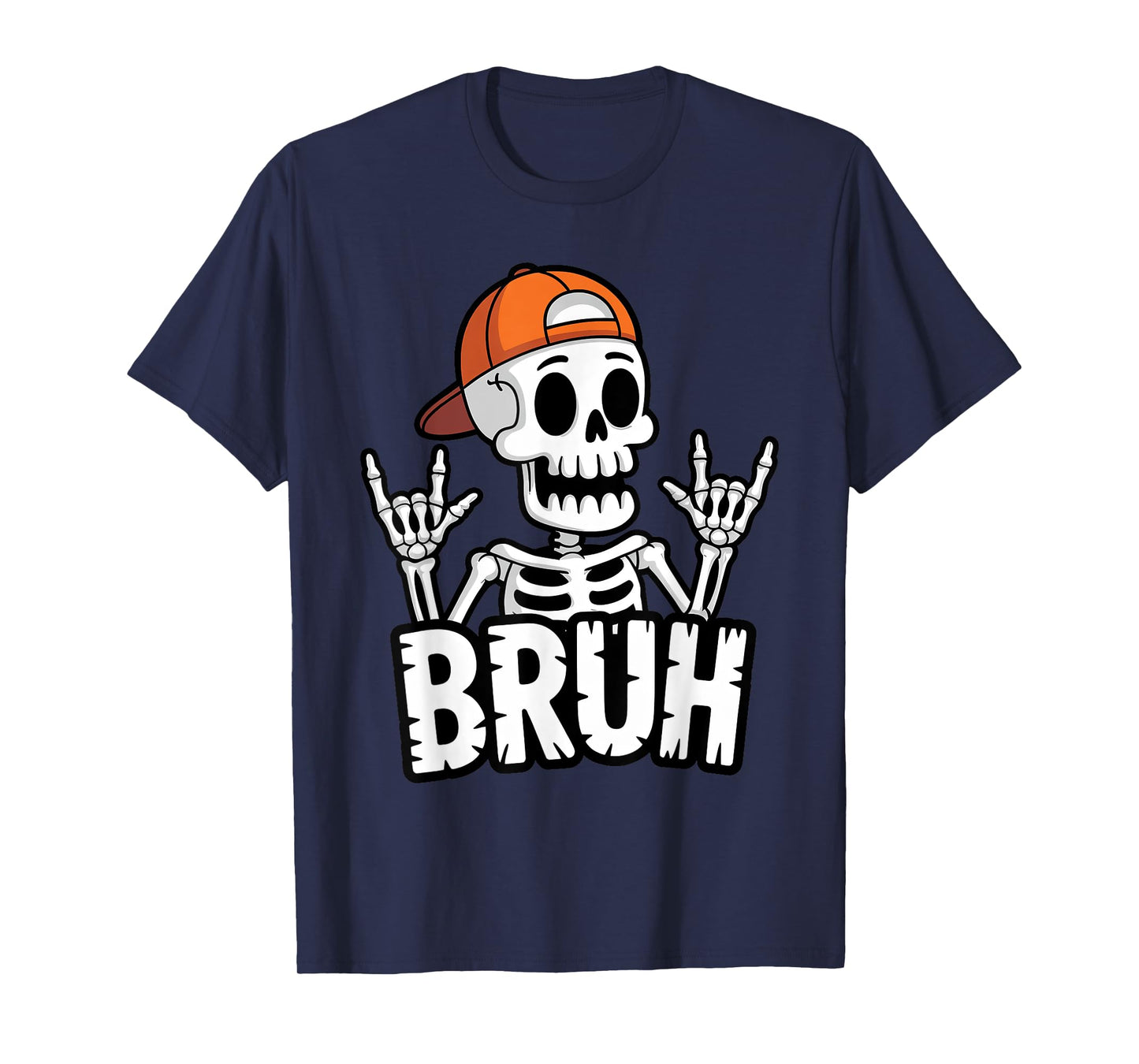 Creepy Skeleton Bruh Rock Hand Halloween Costume Rockers T-Shirt