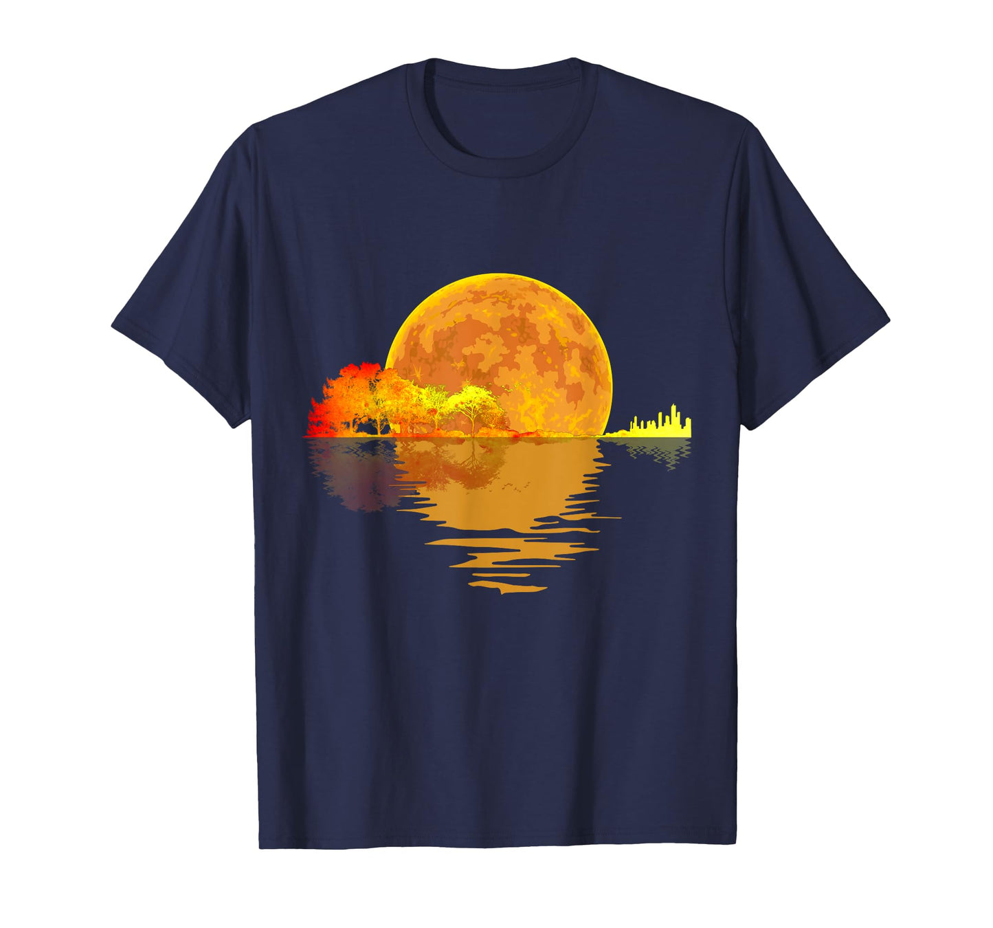 Acoustic Guitar Moon Lake Shadow Music Lover gift guitarist T-Shirt