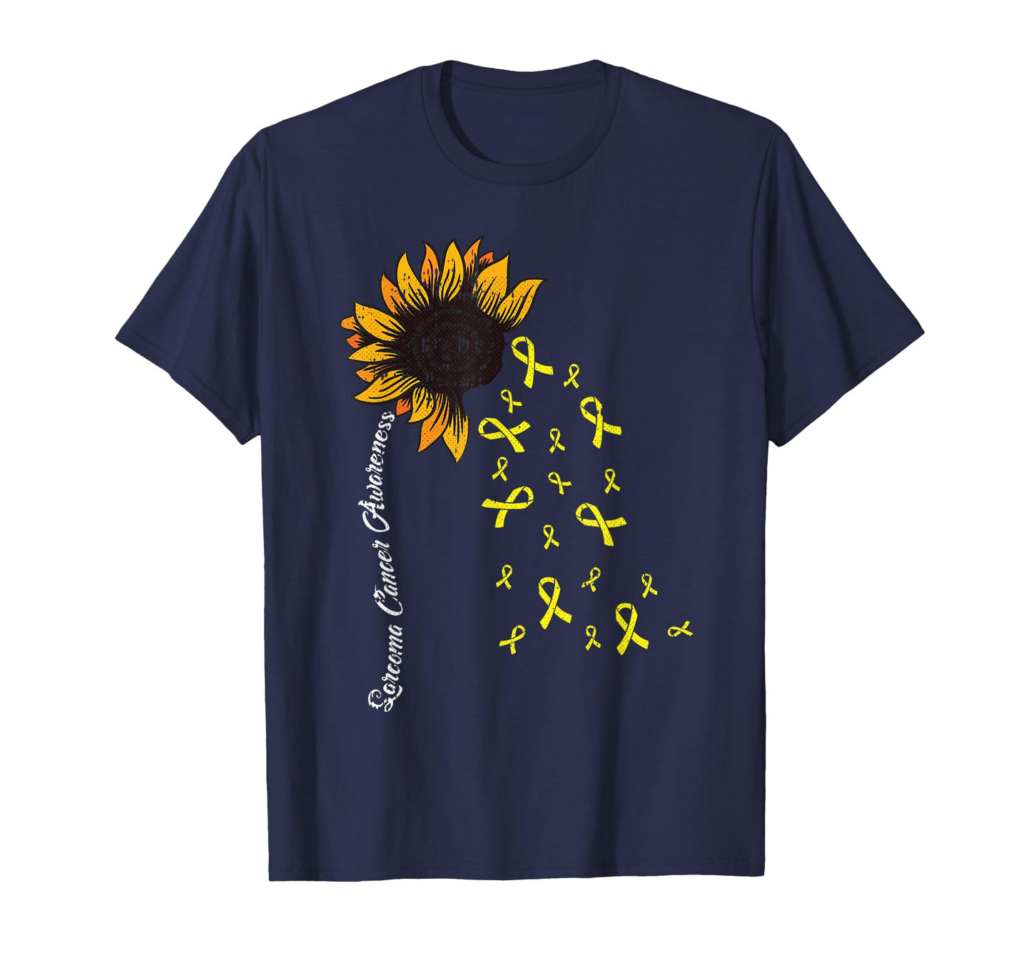 Sarcoma Cancer Awareness Yellow Ribbon Sunflower Warrior T-Shirt