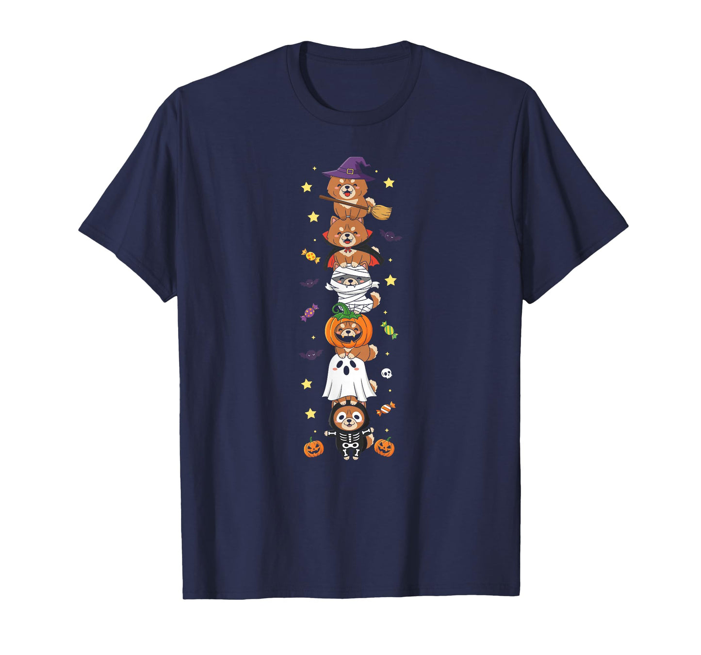 Funny Chow Chow Witch Vampire Halloween Kids Mens Womens T-Shirt