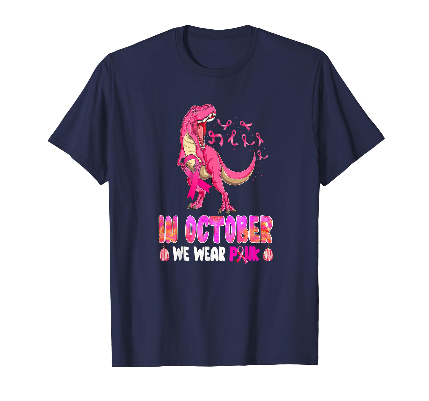 In October We Wear Pink Dinosaur T-rex Boys T-Shirt