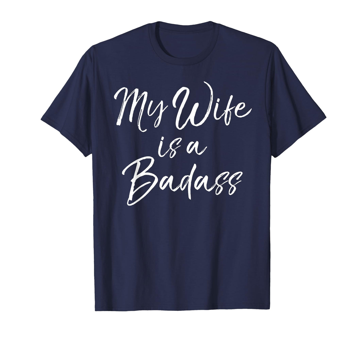 Breast Cancer Support Gift for Husband My Wife is a Badass T-Shirt