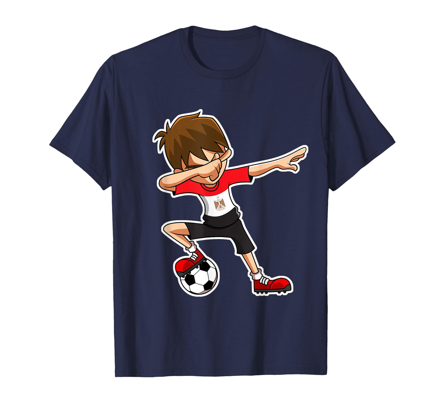 Dabbing Soccer Boy Egypt Jersey, Egyptian Kids Dab Gifts T-Shirt