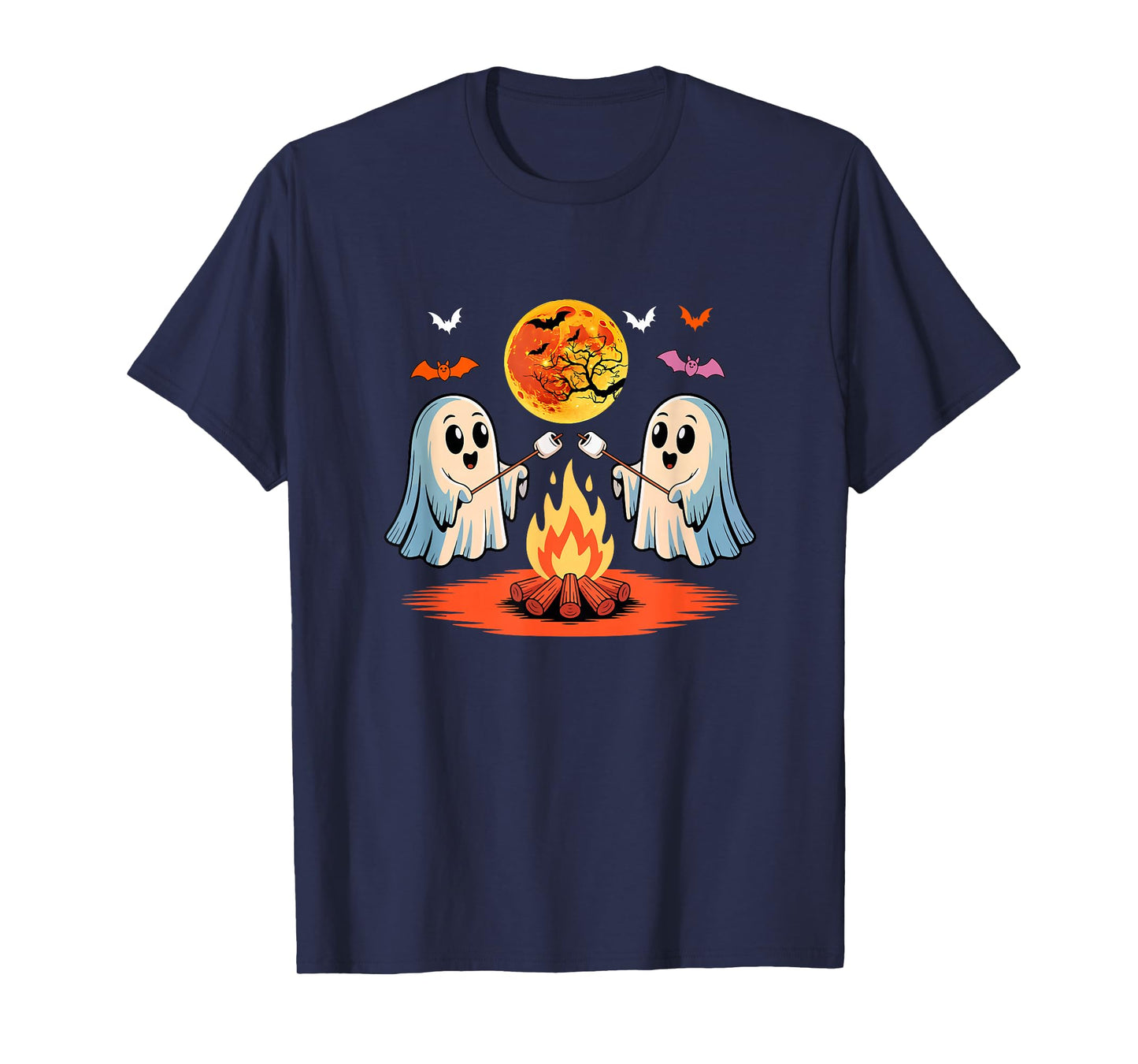 Cute Couple Boo Ghost Camping Halloween Kids Family Group T-Shirt