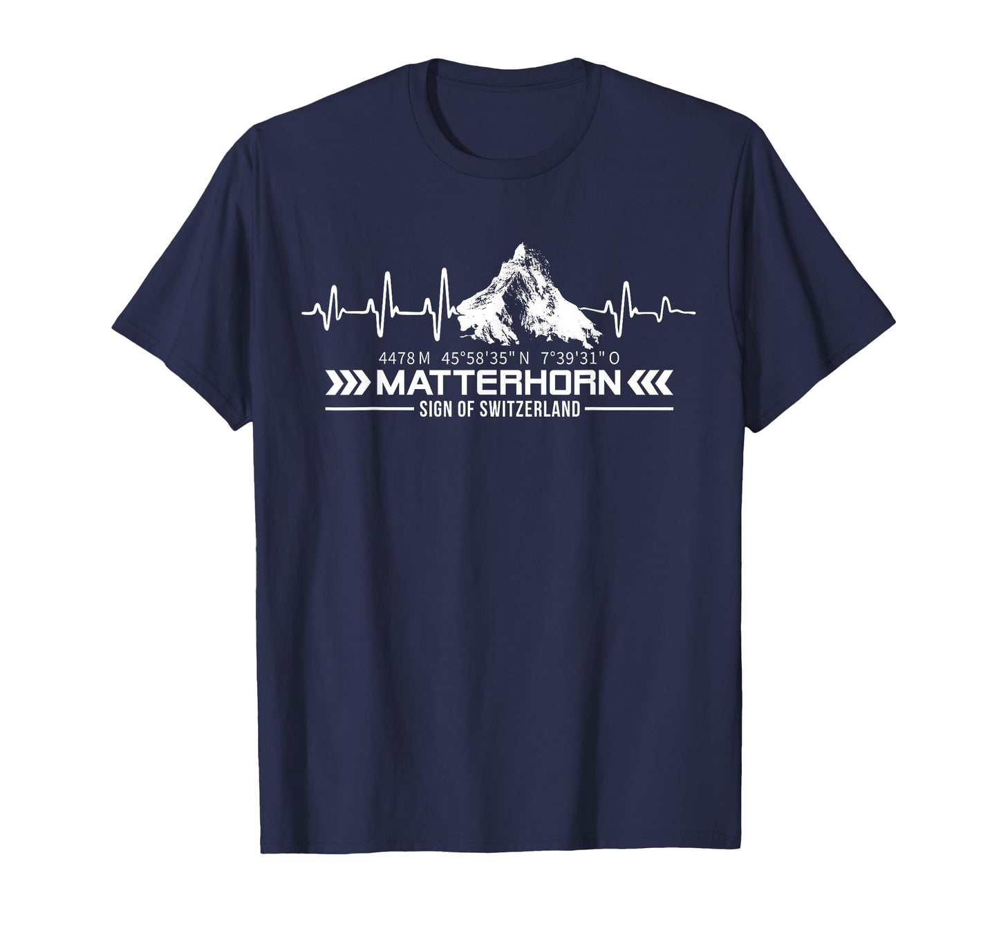 Matterhorn Switzerland Alps Zermatt Hiking Mountains Heartbeat T-Shirt