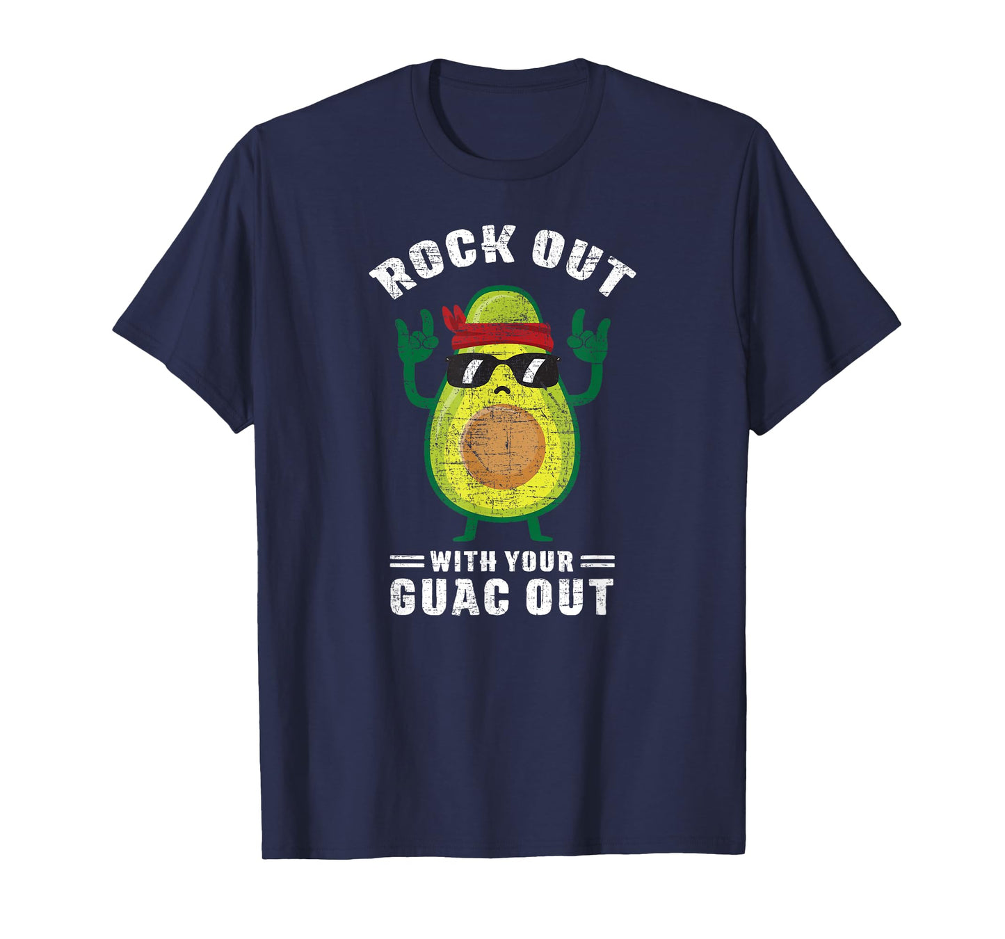 Rock Out With Your Guac Out Avocado Rock n Roll design T-Shirt