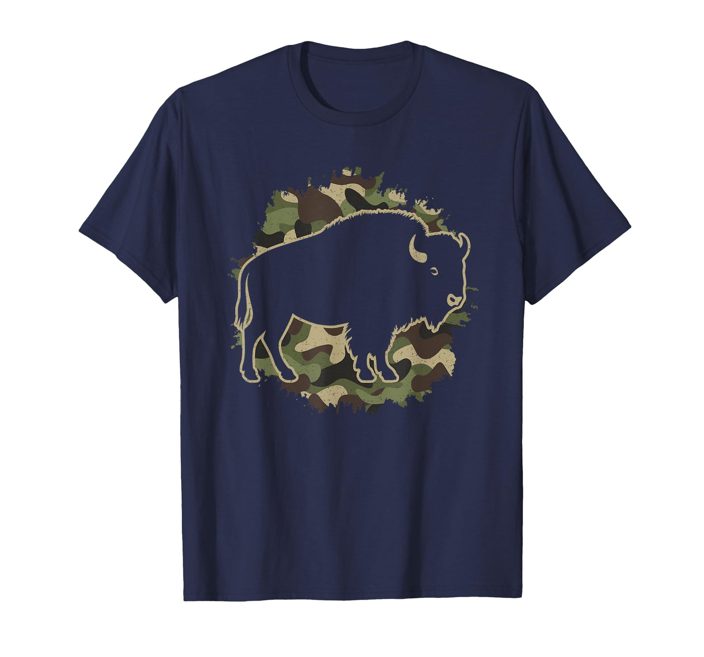 Bison Lover Buffalo Camouflage Camo Men Boys T-Shirt
