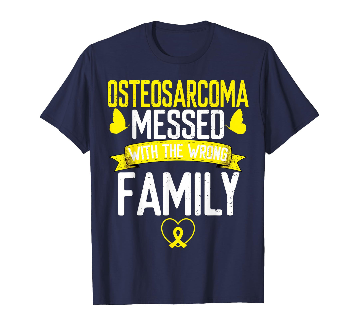 Osteosarcoma Bone Cancer family Yellow Ribbon Awareness T-Shirt