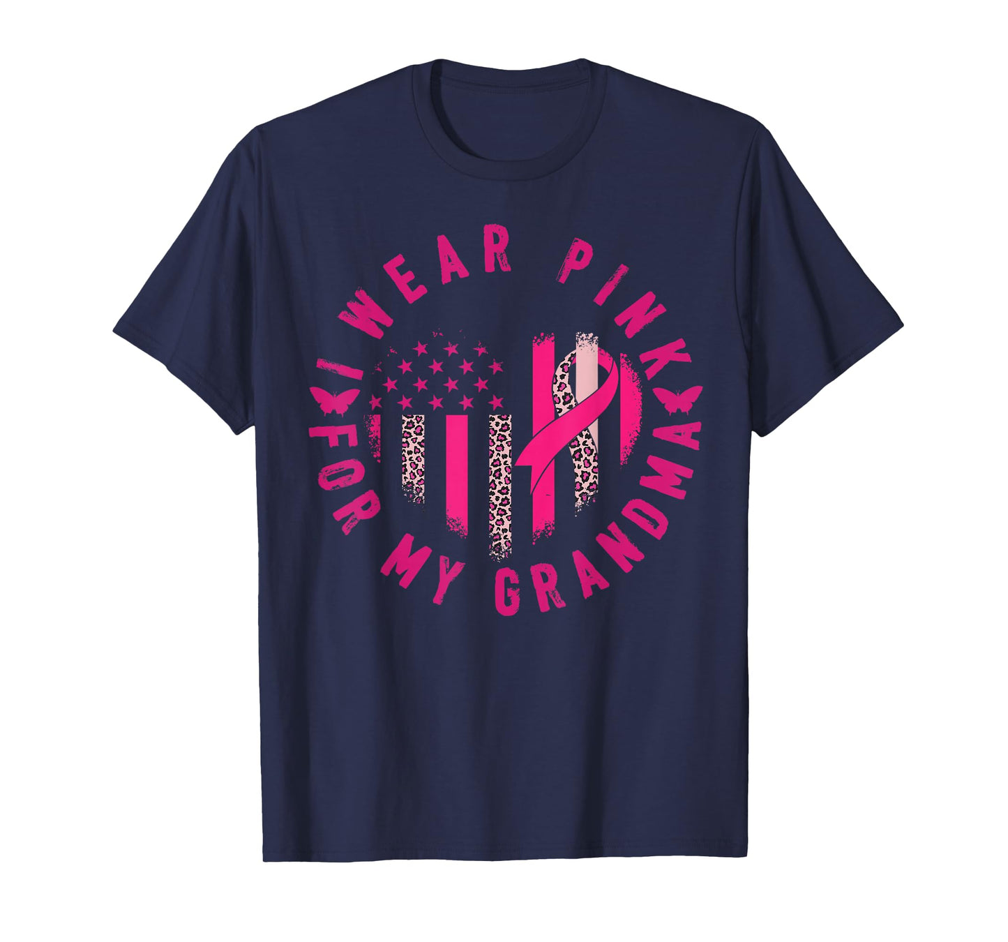 I Wear Pink for My Grandma Ribbon Breast Cancer for Women T-Shirt