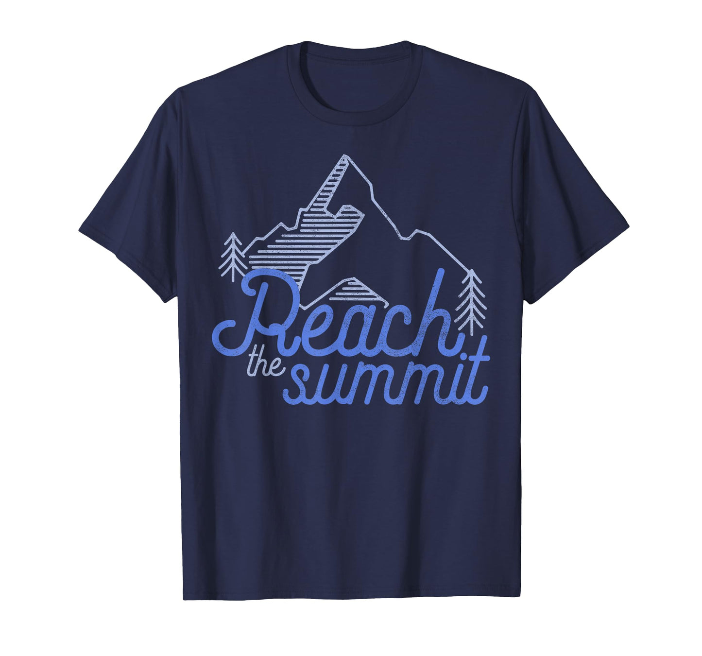 Reach The Summit Mountain Line Art T-Shirt