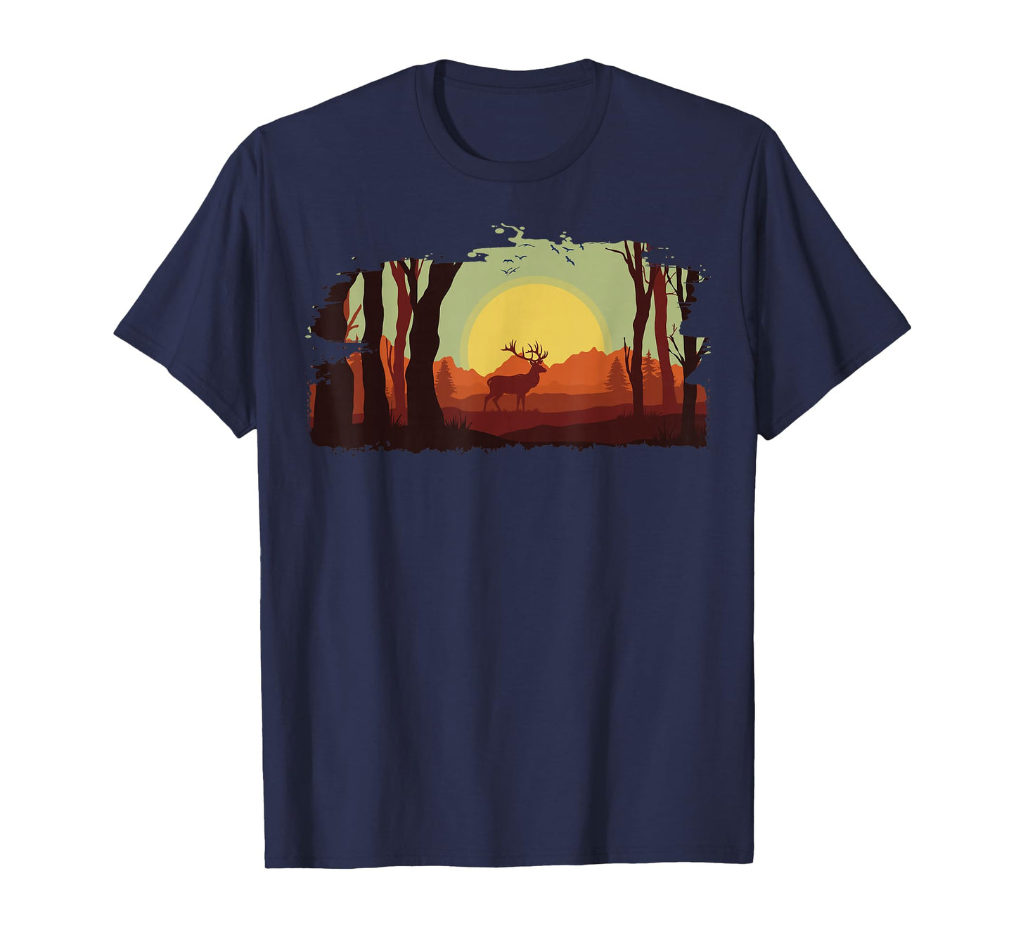 Timeless Mountain, Nature Trees and Forest with Deer T-Shirt