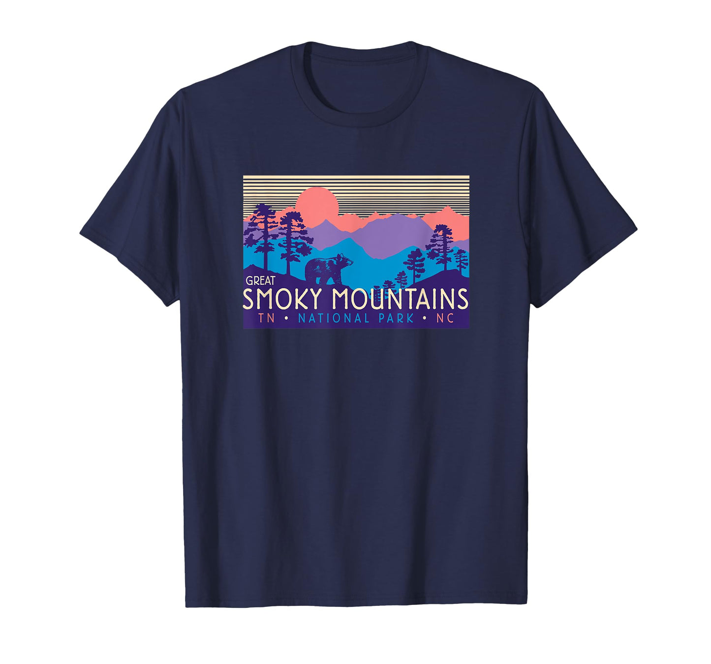 Great Smoky Mountains National Park Retro Scenery T-Shirt
