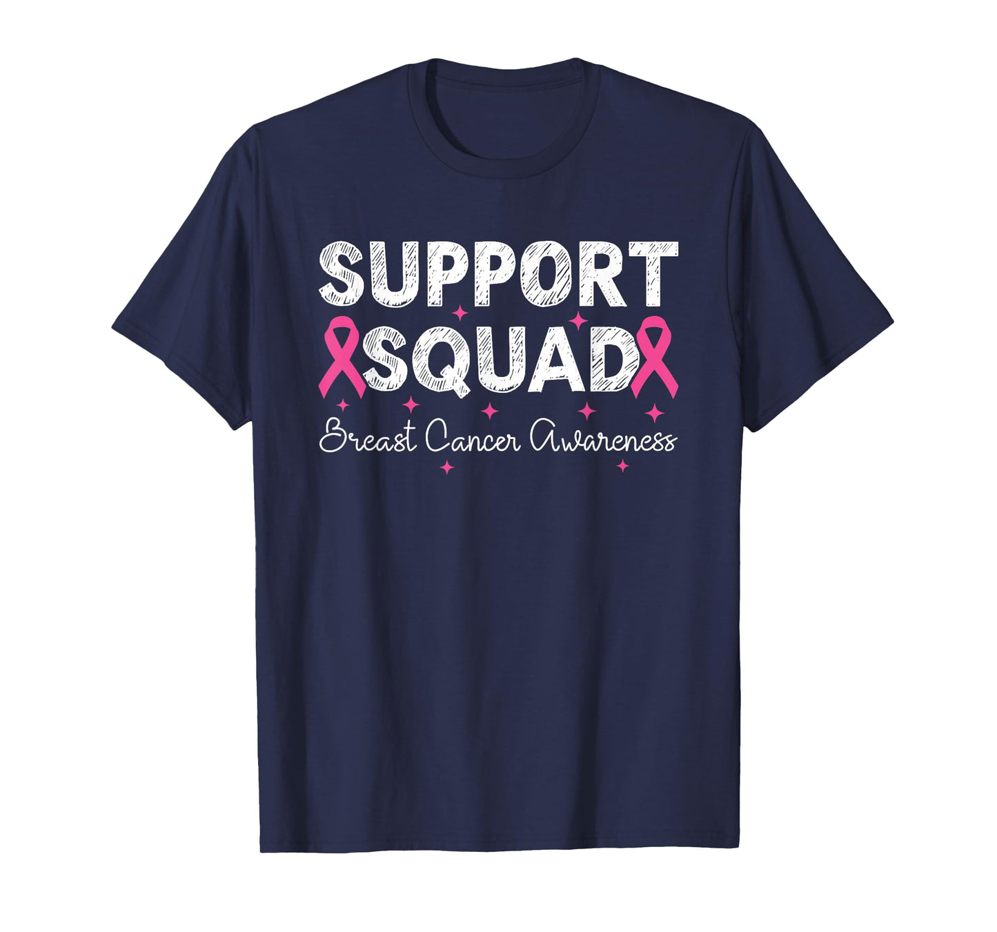 Support Squad Breast Cancer Awareness Month 2025 Pink Ribbon T-Shirt