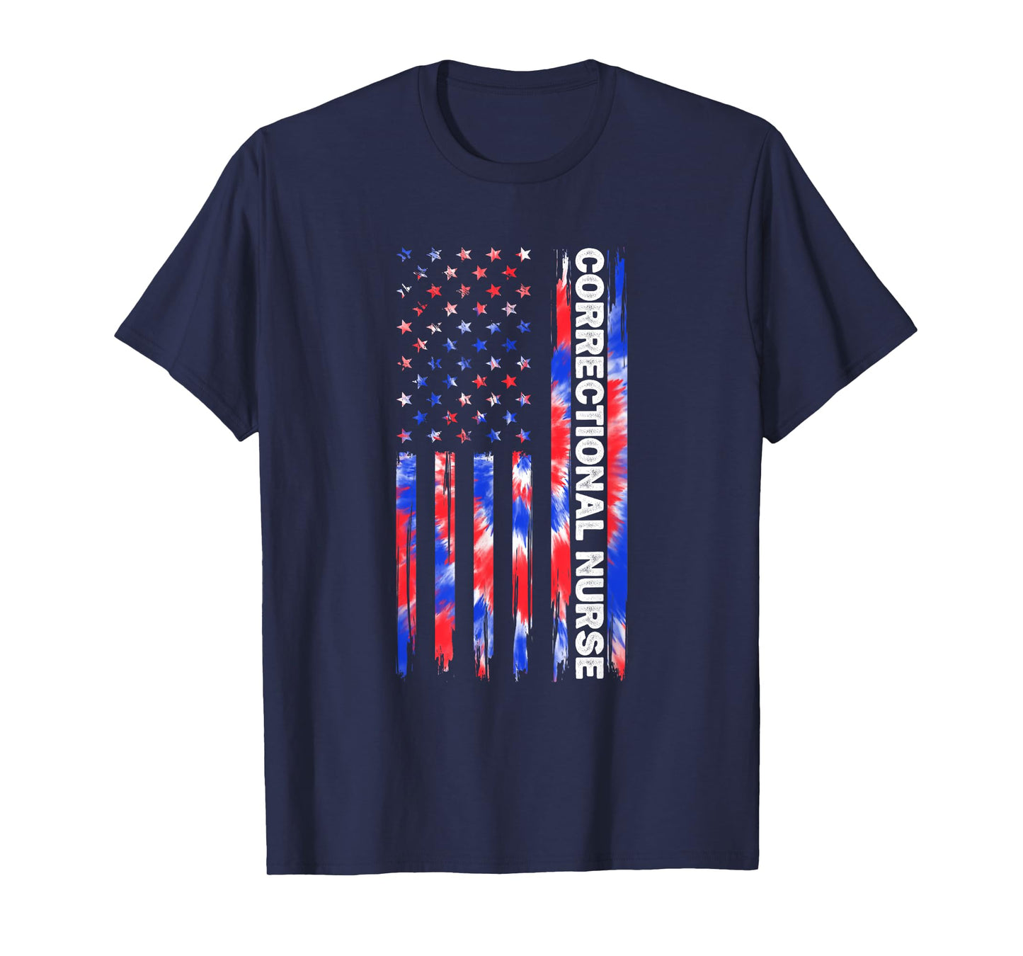 Correctional Nurse Nursing Tie Dye American Flag 4th Of July T-Shirt