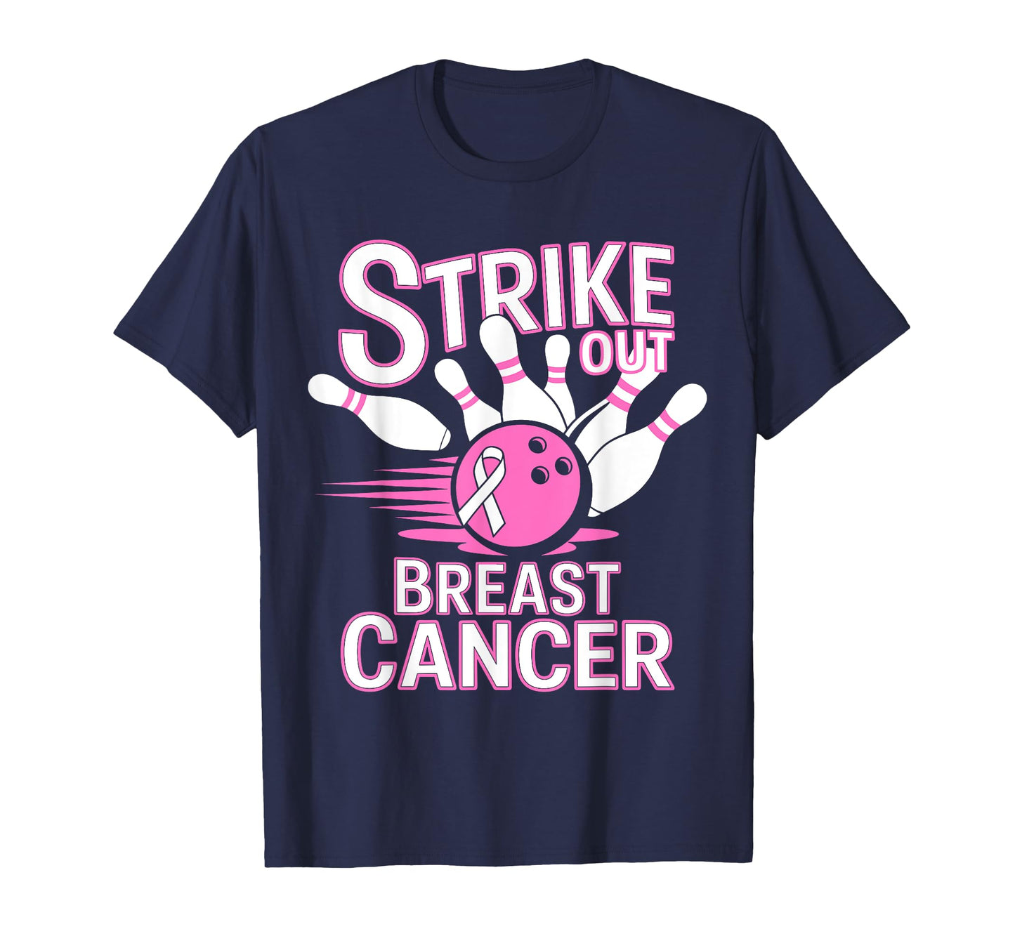 Strikeout Breast Cancer Awareness Bowling Bowler Strike Out T-Shirt
