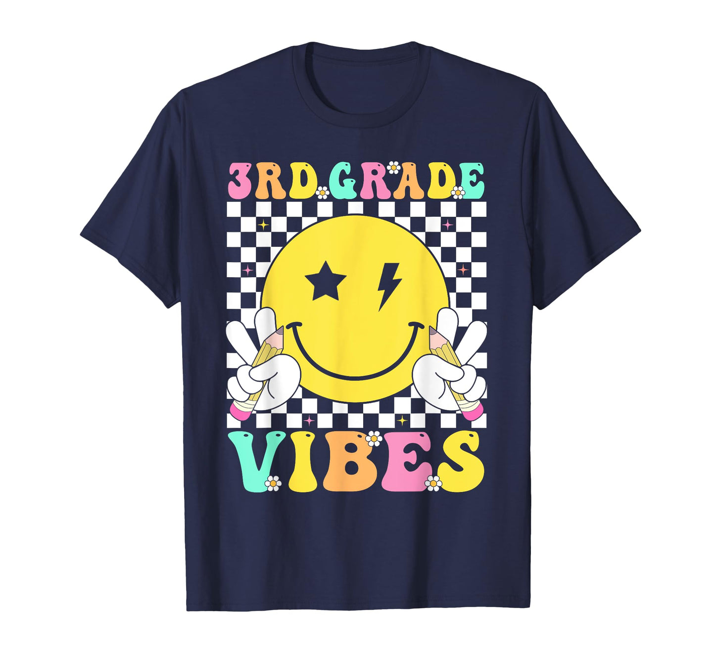 3rd Grade Vibes Girls Back To School Third Grade Teacher T-Shirt