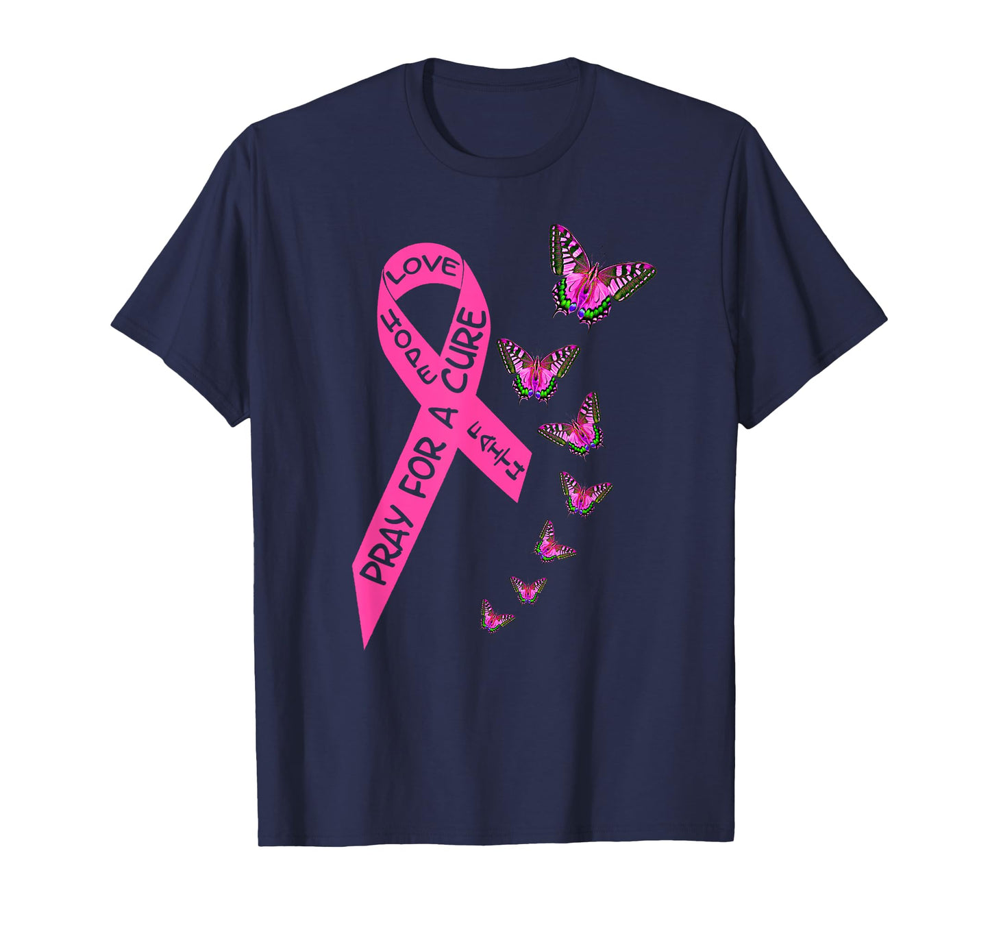 Breast Cancer Awareness Month Women Religious Butterflies T-Shirt