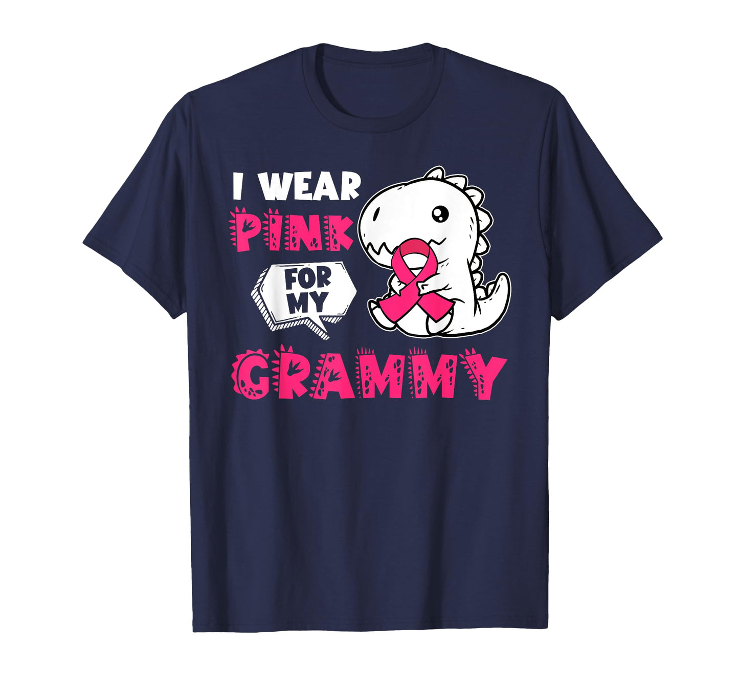 I Wear Pink For My Grammy Breast Cancer Awareness Dinosaur T-Shirt