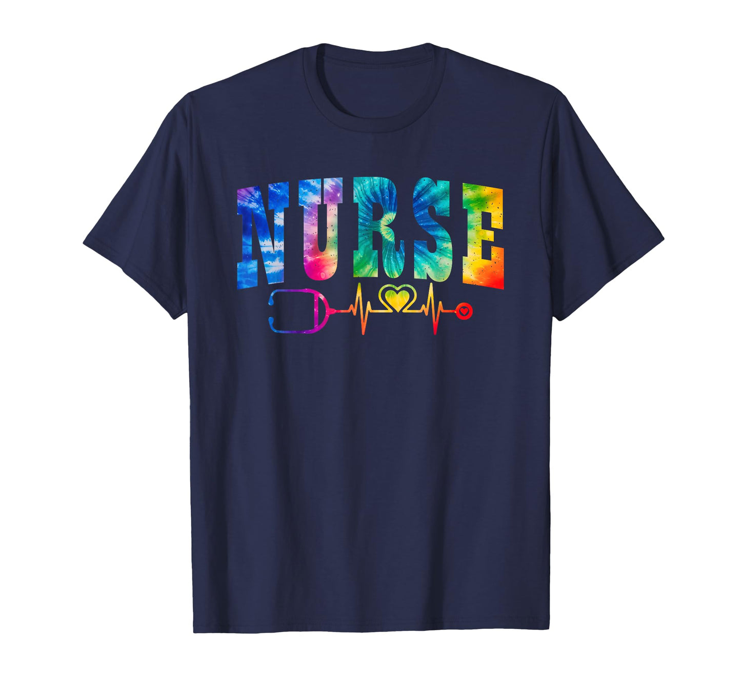 Nurse's Life Tie Dye Heart Stethoscope Nurse Week 2025 T-Shirt