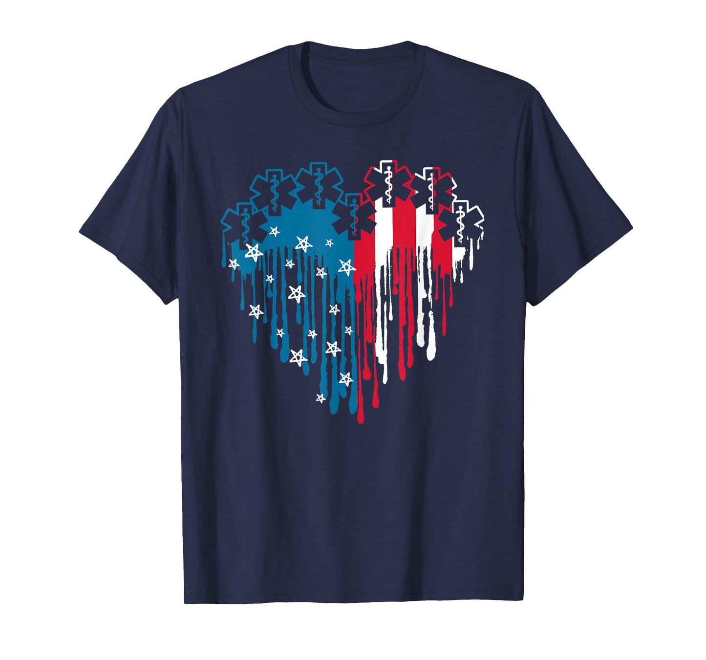 Funny Nurse Heart 4th Of July Nursing Lover American Flag T-Shirt