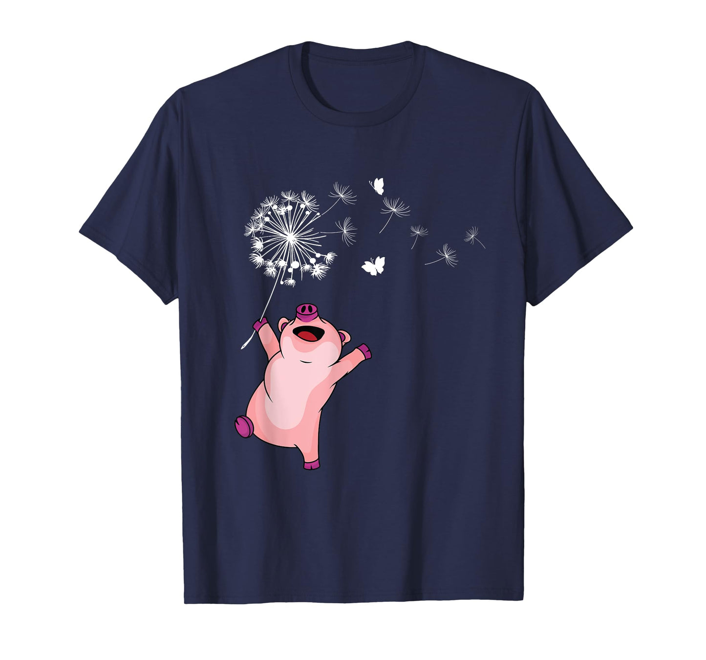 Happy Pig Lover Kids Dandelion Nature Dancing Pig T-Shirt