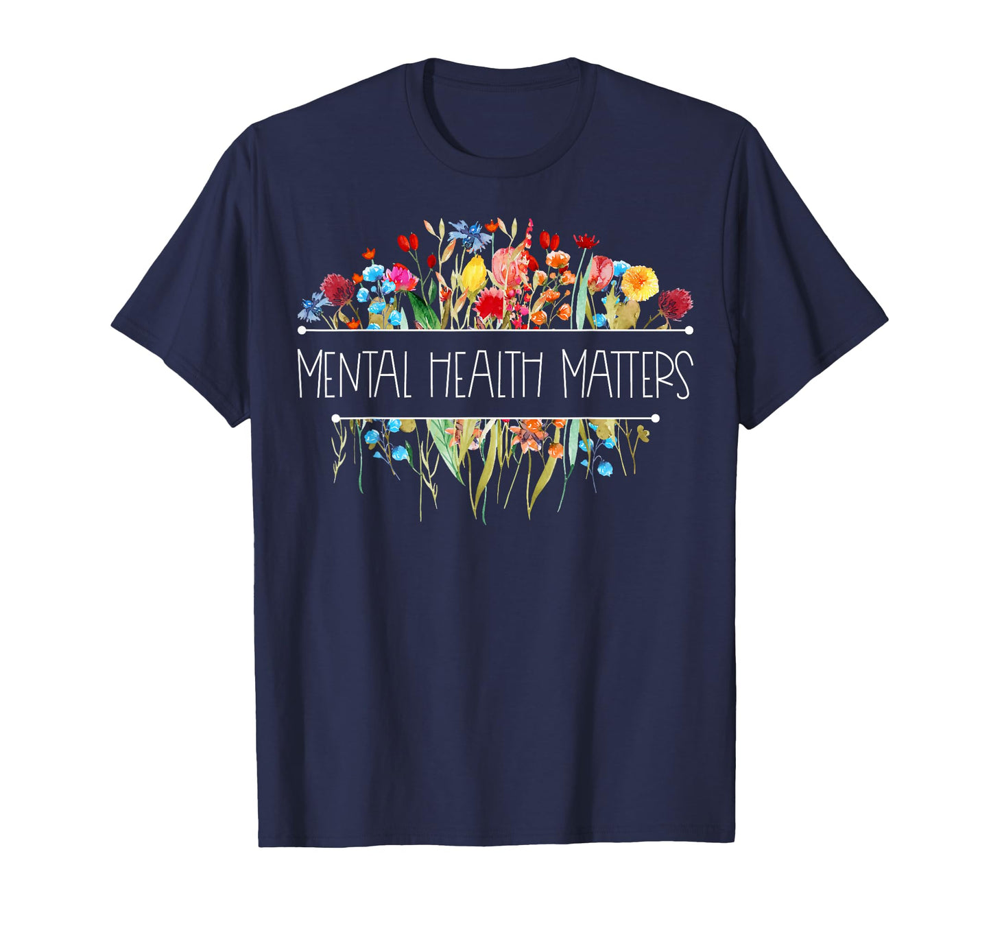 Retro Vintage Wildflower Mental Health Matters Awareness T-Shirt