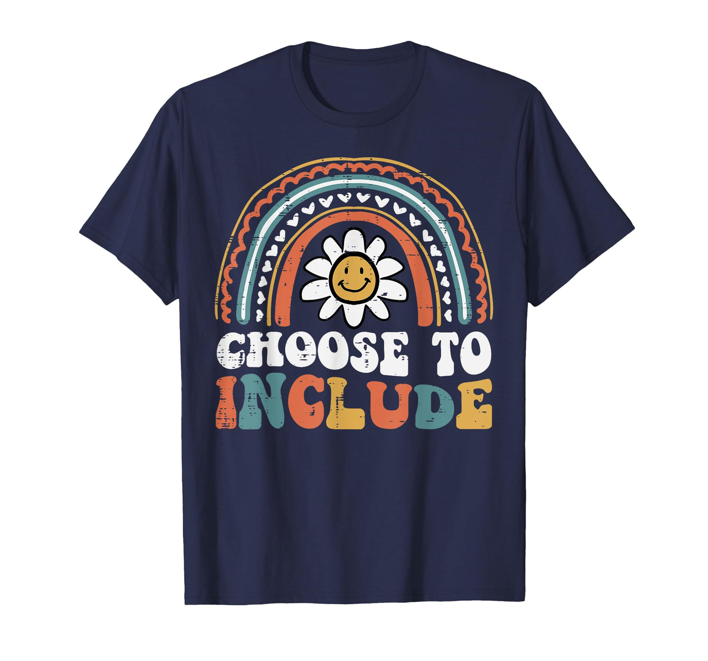 Sped Teacher Choose To Include Rainbow Retro Groovy Women T-Shirt