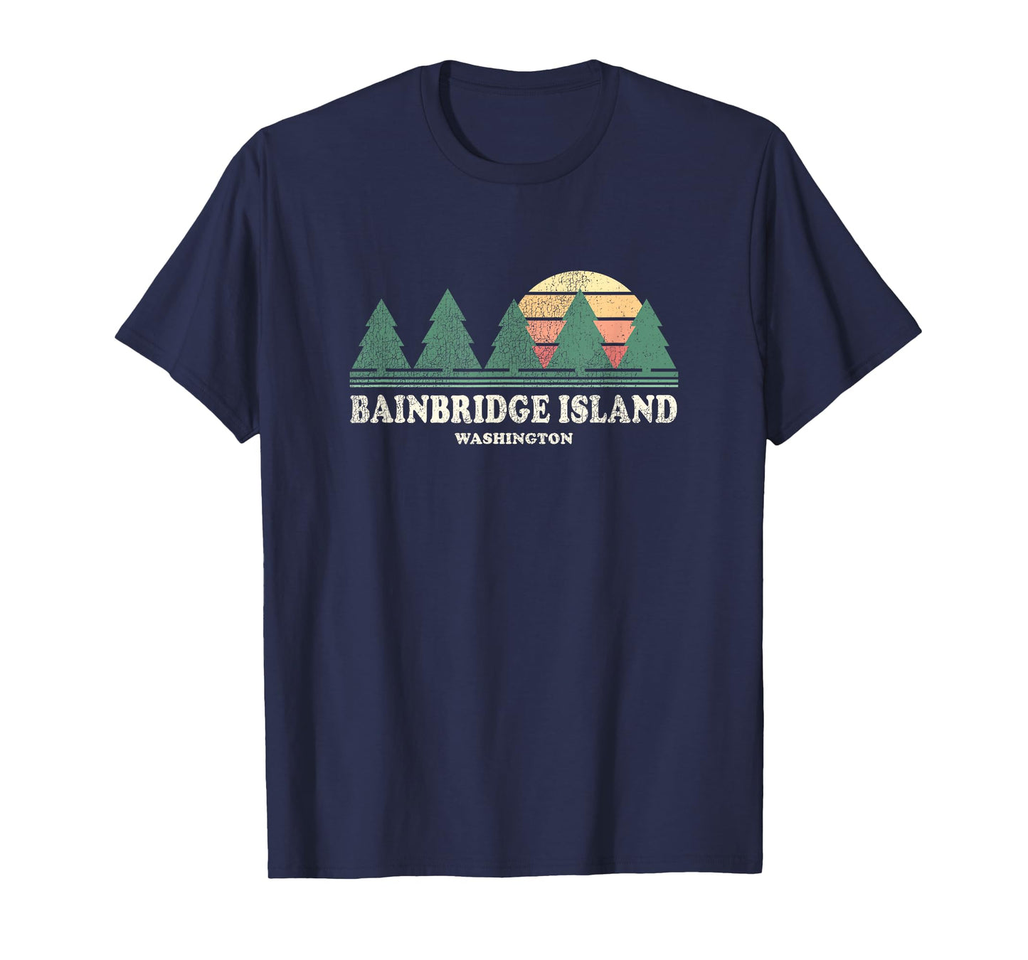 Bainbridge Island WA Vintage Throwback Tee Retro 70s Design T-Shirt