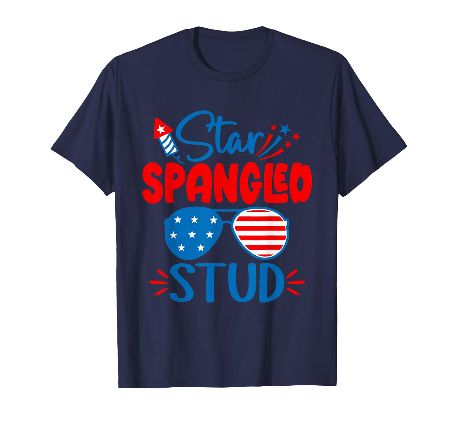 Star Spangled Stud Shirt 4th of July For Boys Toddler Kids T-Shirt