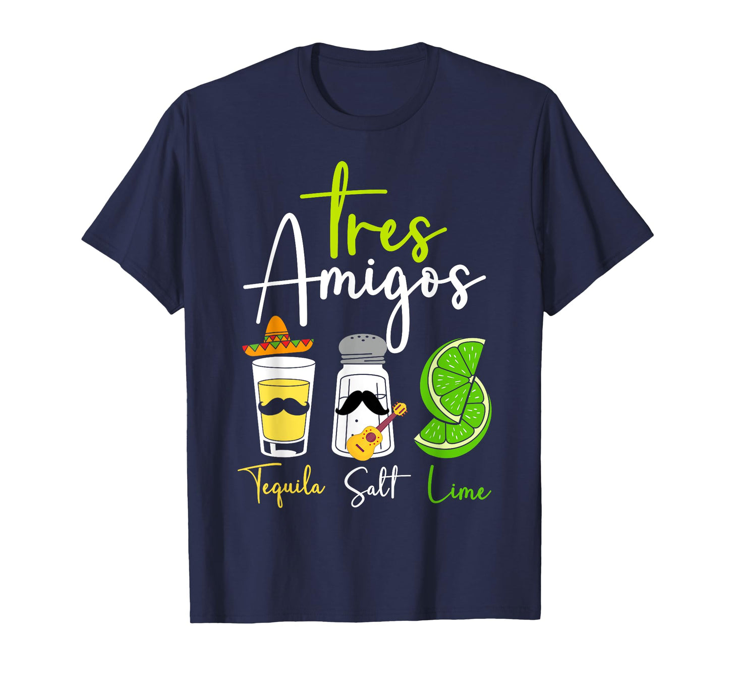 Tres Amigos Tequila Salt Lime Cinco de Mayo Tequila Lovers T-Shirt