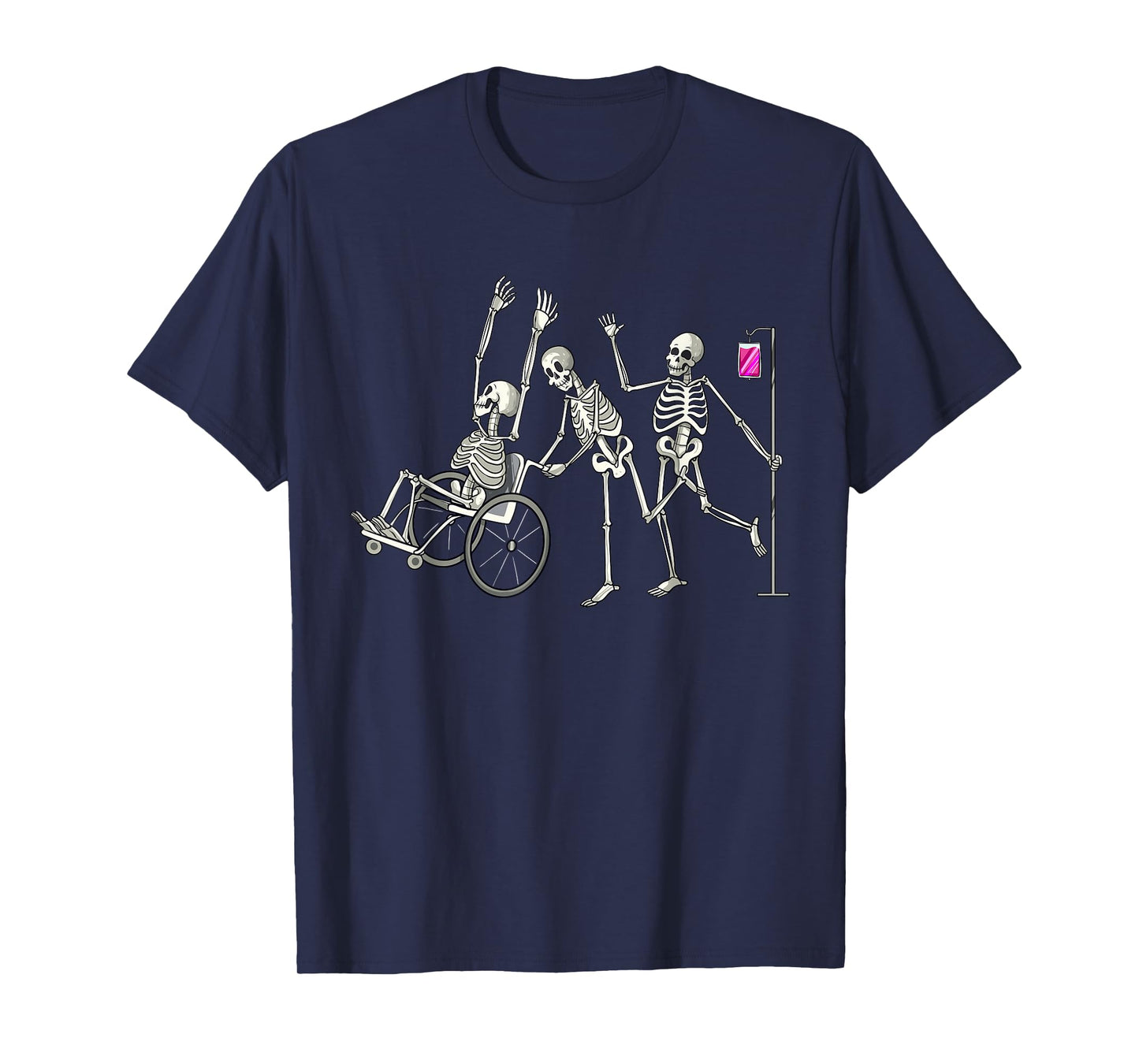 Nurse Skeletons Funny Halloween Healthcare CNA Medical Crew T-Shirt