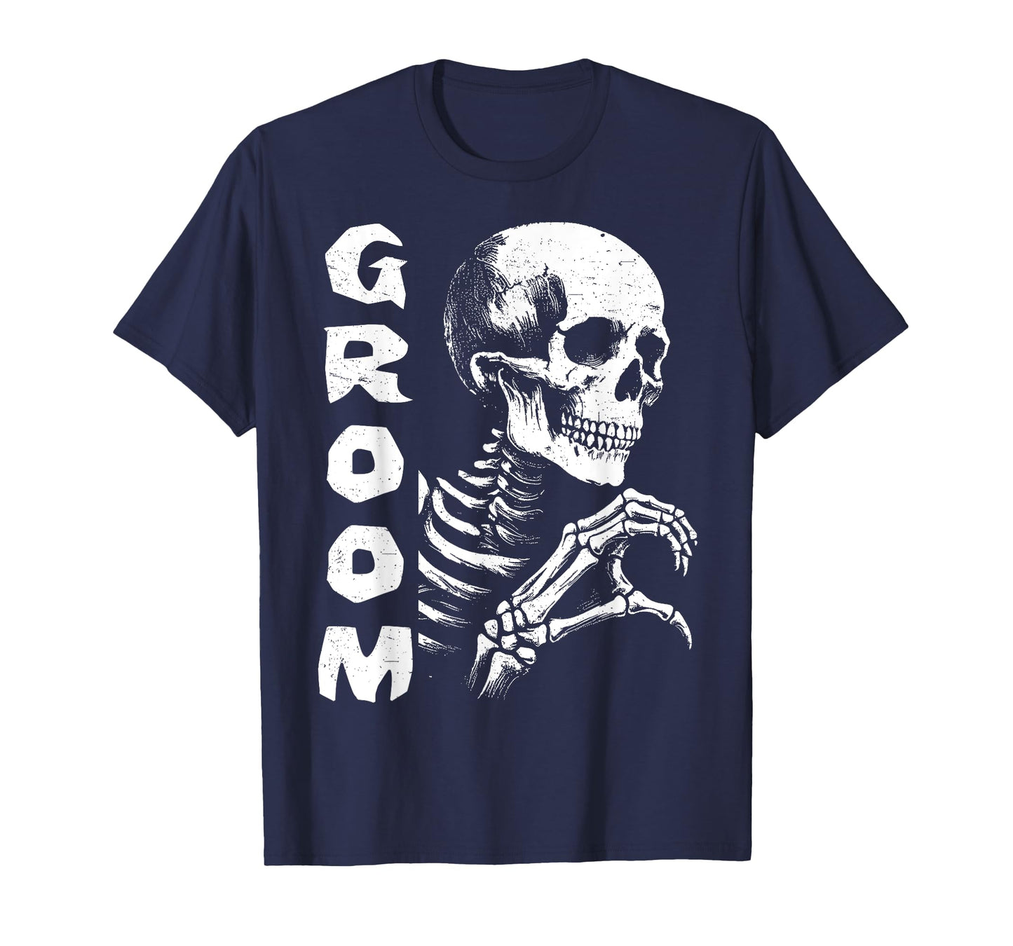 Spooky Groom Skeleton Hands Halloween Engagement Wedding Tee T-Shirt