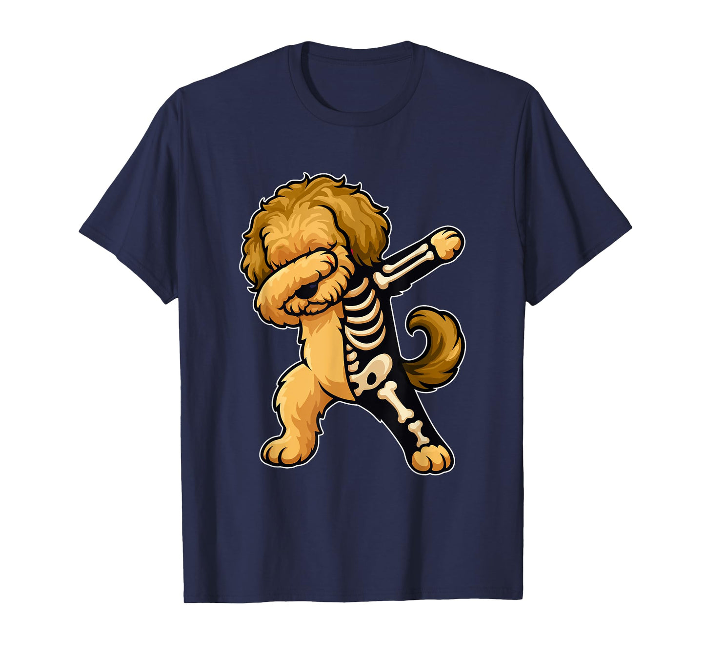 Dabbing Sproodle Half Skeleton Halloween Costume Owner Lover T-Shirt