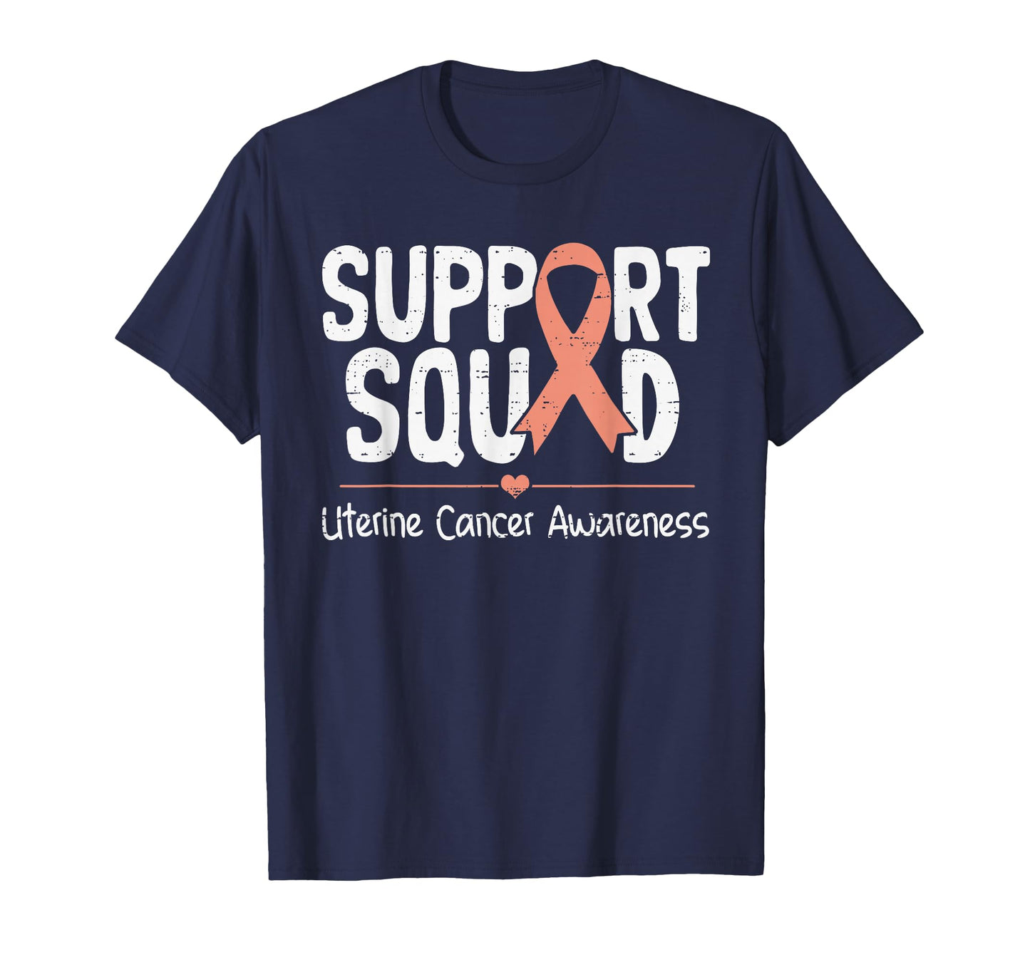 Support Uterine Cancer Awareness Ribbon Peach Men Women Kids T-Shirt