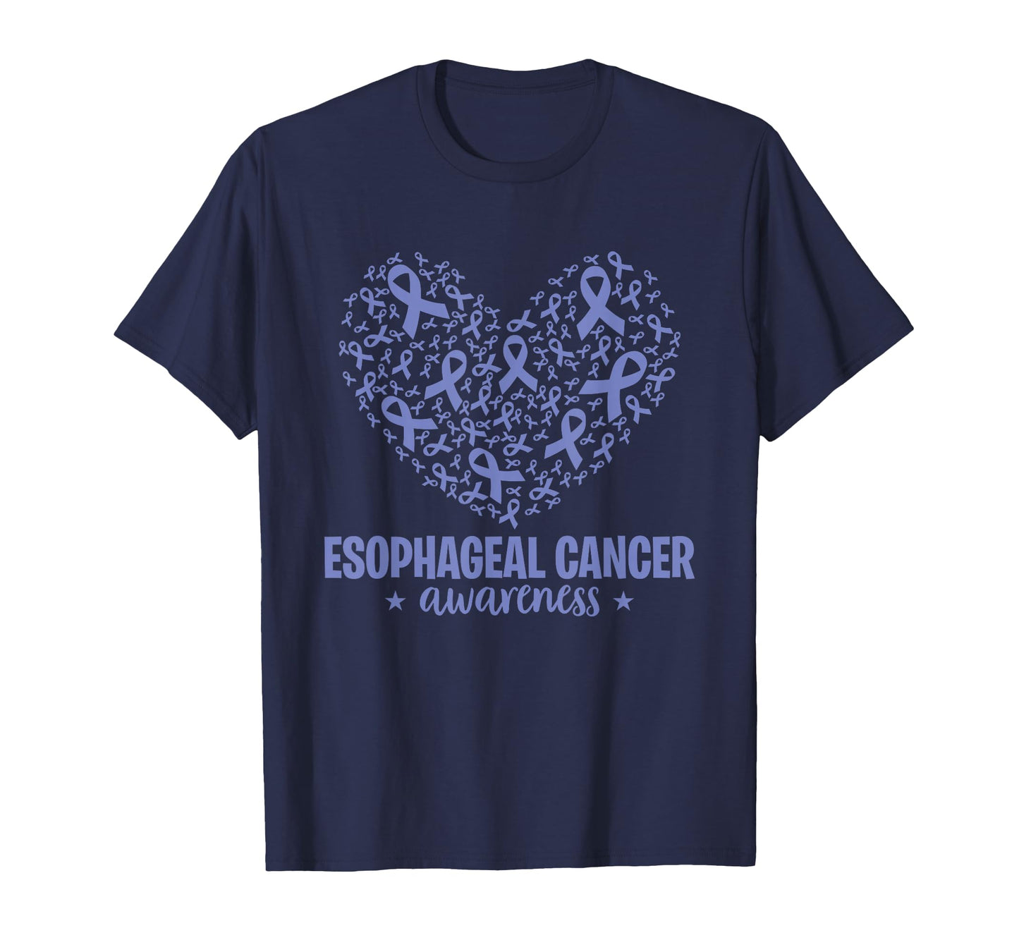 Esophageal Cancer Awareness Periwinkle Ribbon Heart T-Shirt