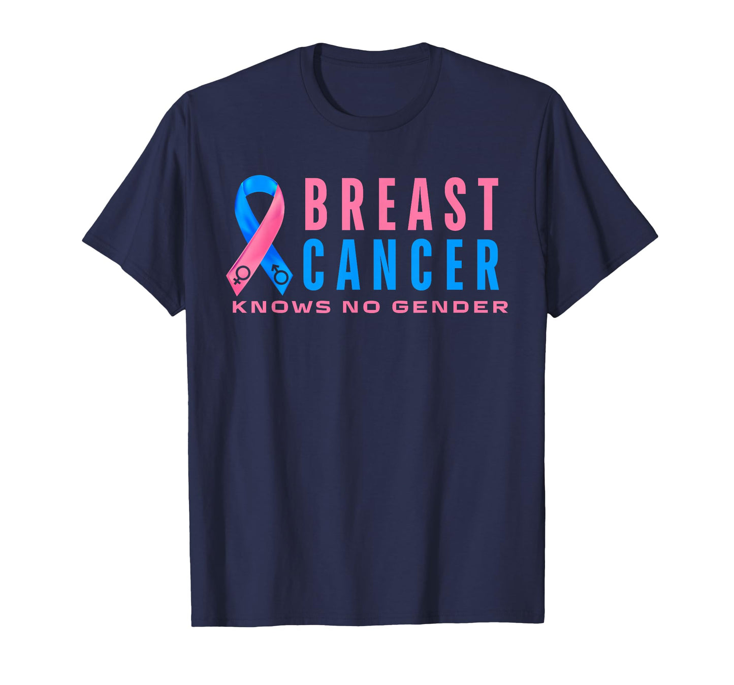 Breast Cancer Men Awareness Pink Blue Male Breast Cancer T-Shirt