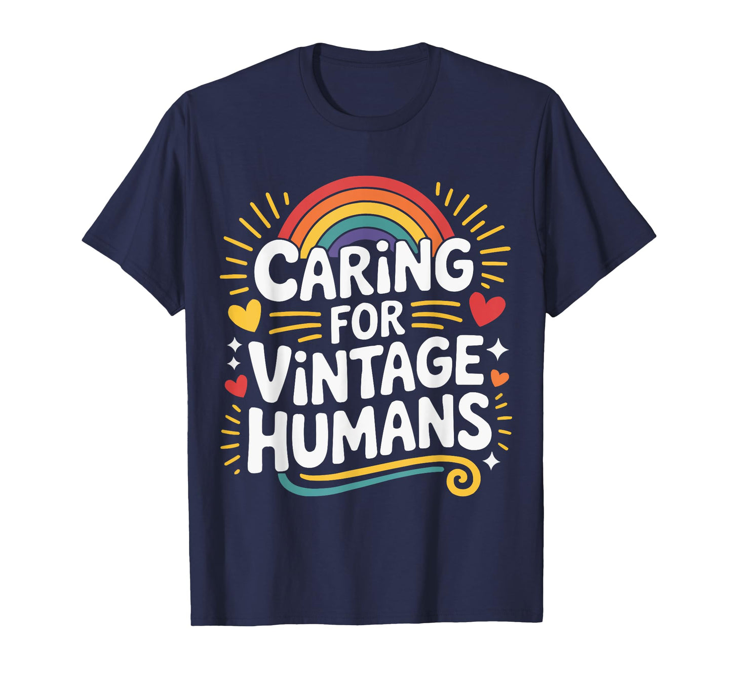 Retro Geriatric Nurse Nurses Cute Rainbow Nursing T-Shirt