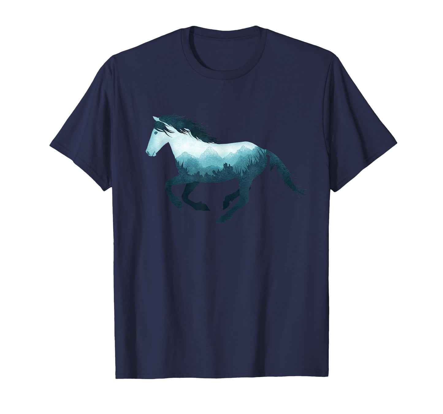 Wild Horse Mustang Equine Double Exposure Wildlife Animal T-Shirt