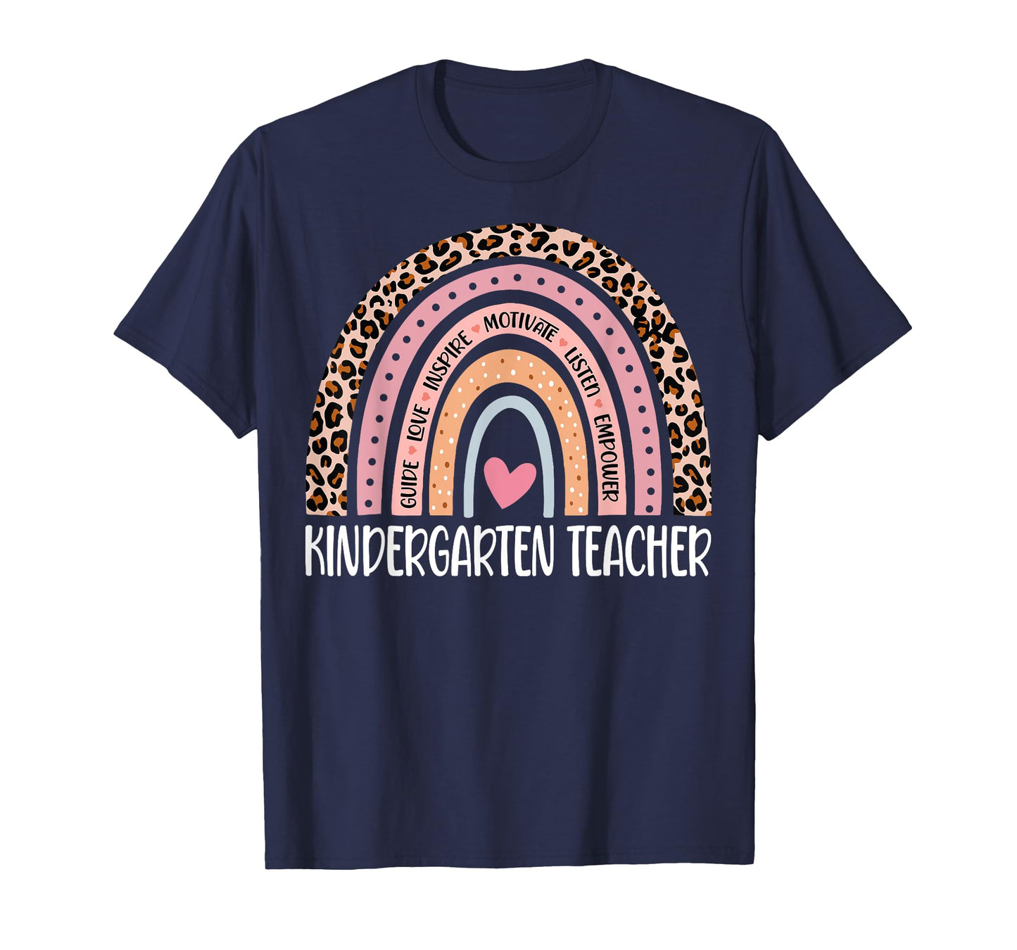 Kindergarten Teacher Rainbow Leopard 1st Day Of School T-Shirt