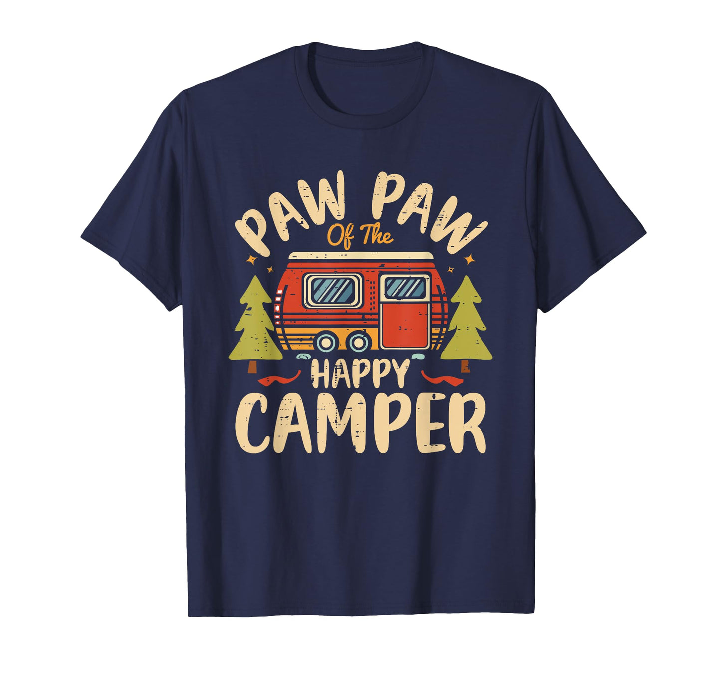 Paw Paw of Happy Camper 1st Birthday Party Retro Paw Paw T-Shirt