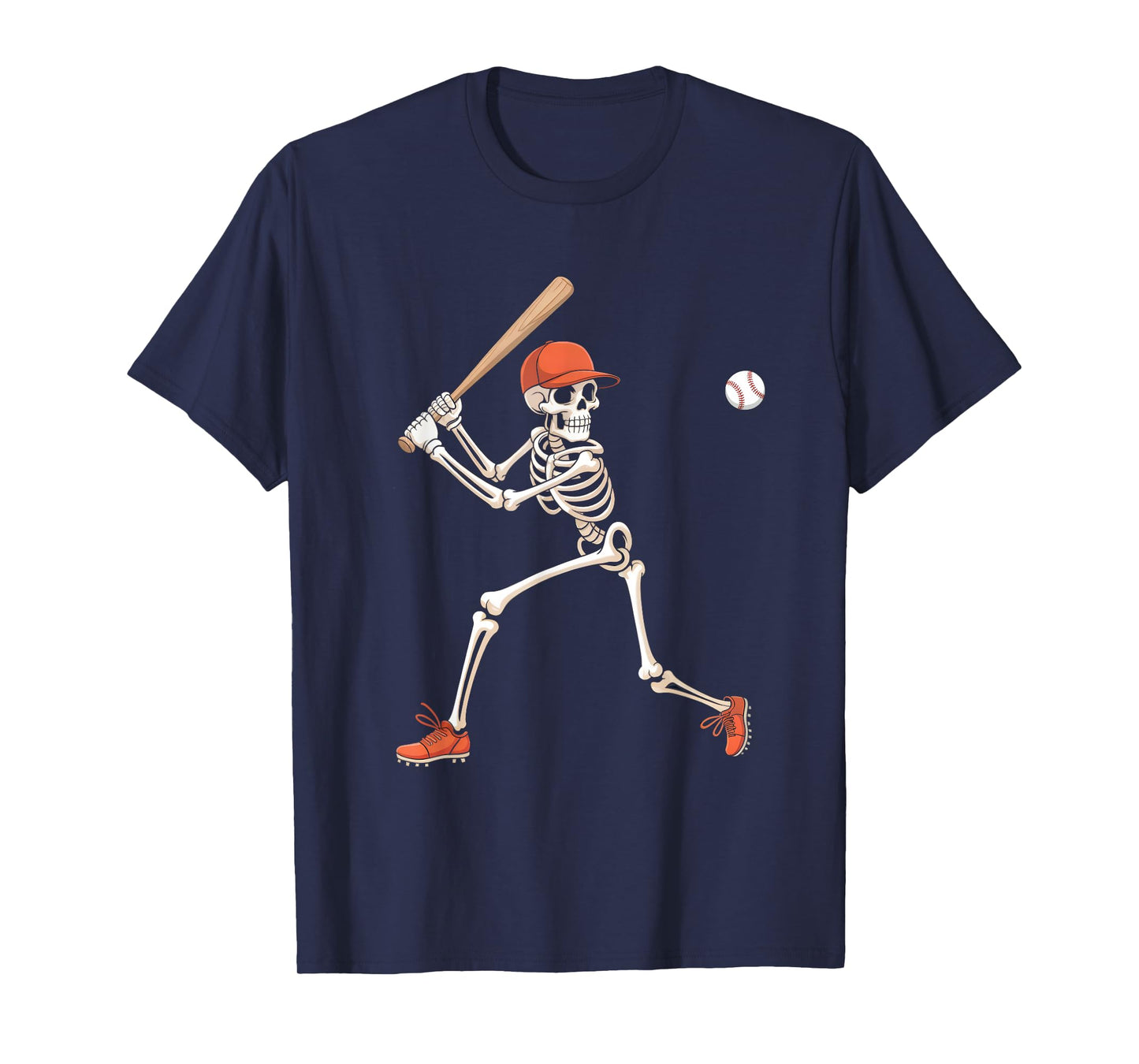 Skeleton Baseball Halloween Costume Boys Kids T-Shirt