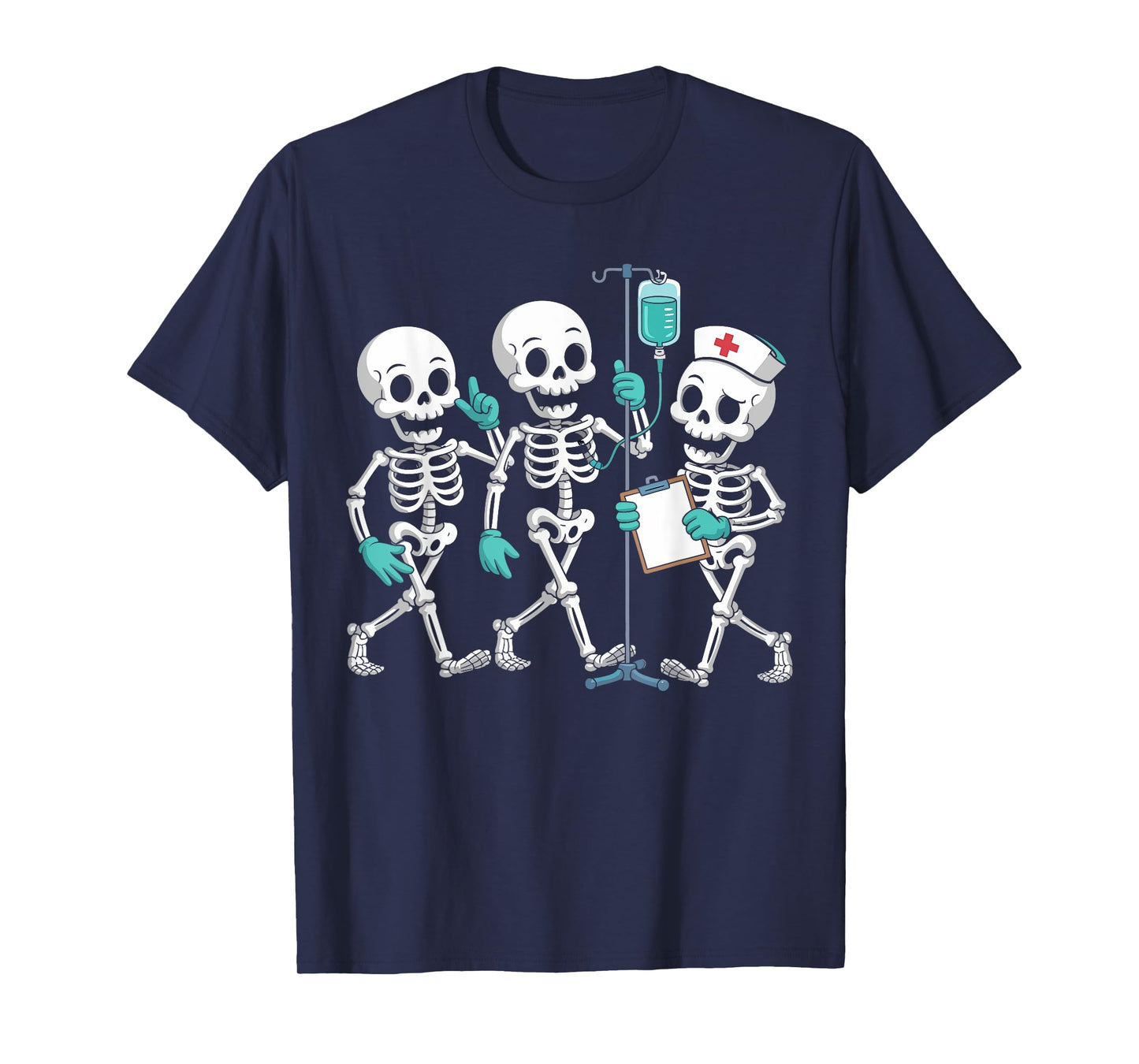 Funny Nurse Skeleton Halloween Medical Crew Gifts Men Women T-Shirt