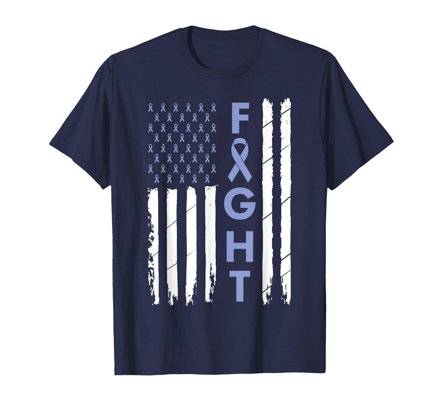 Esophageal Cancer Awareness Gifts Co. Purple Periwinkle Ribbon Cancer Awareness T-Shirt - Women's Unisex-Adults Classic Fit Crew Neck Short Sleeve T-Shirt - Black - Small